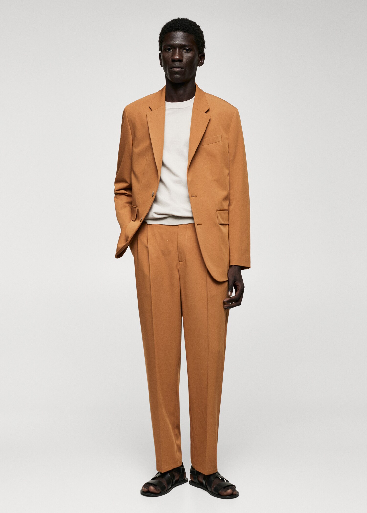 Pantalon costume regular-fit pinces - Plan général