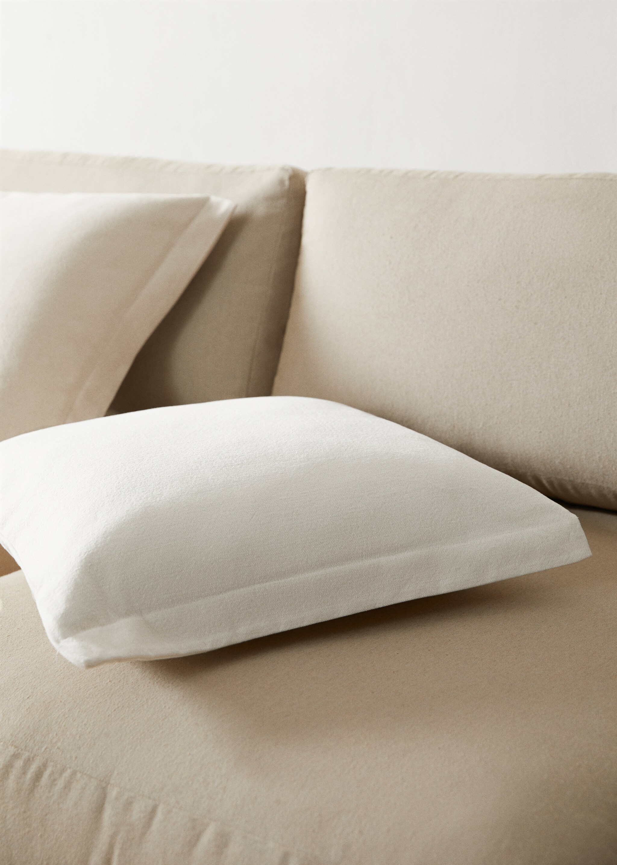Housse coussin lin et coton mélangés 50x50 cm - Plan général