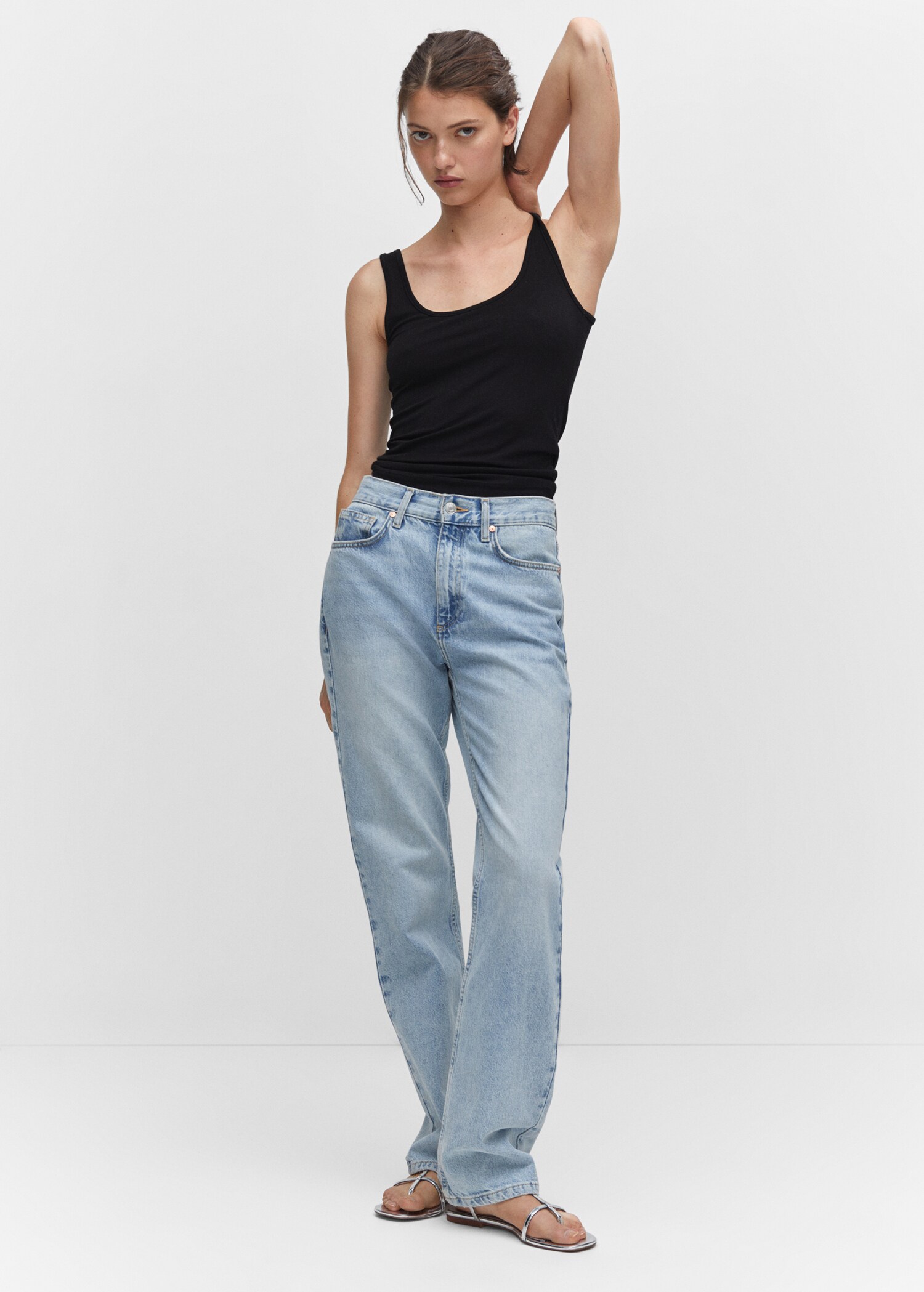 Cotton shirt with stud detail - General plane