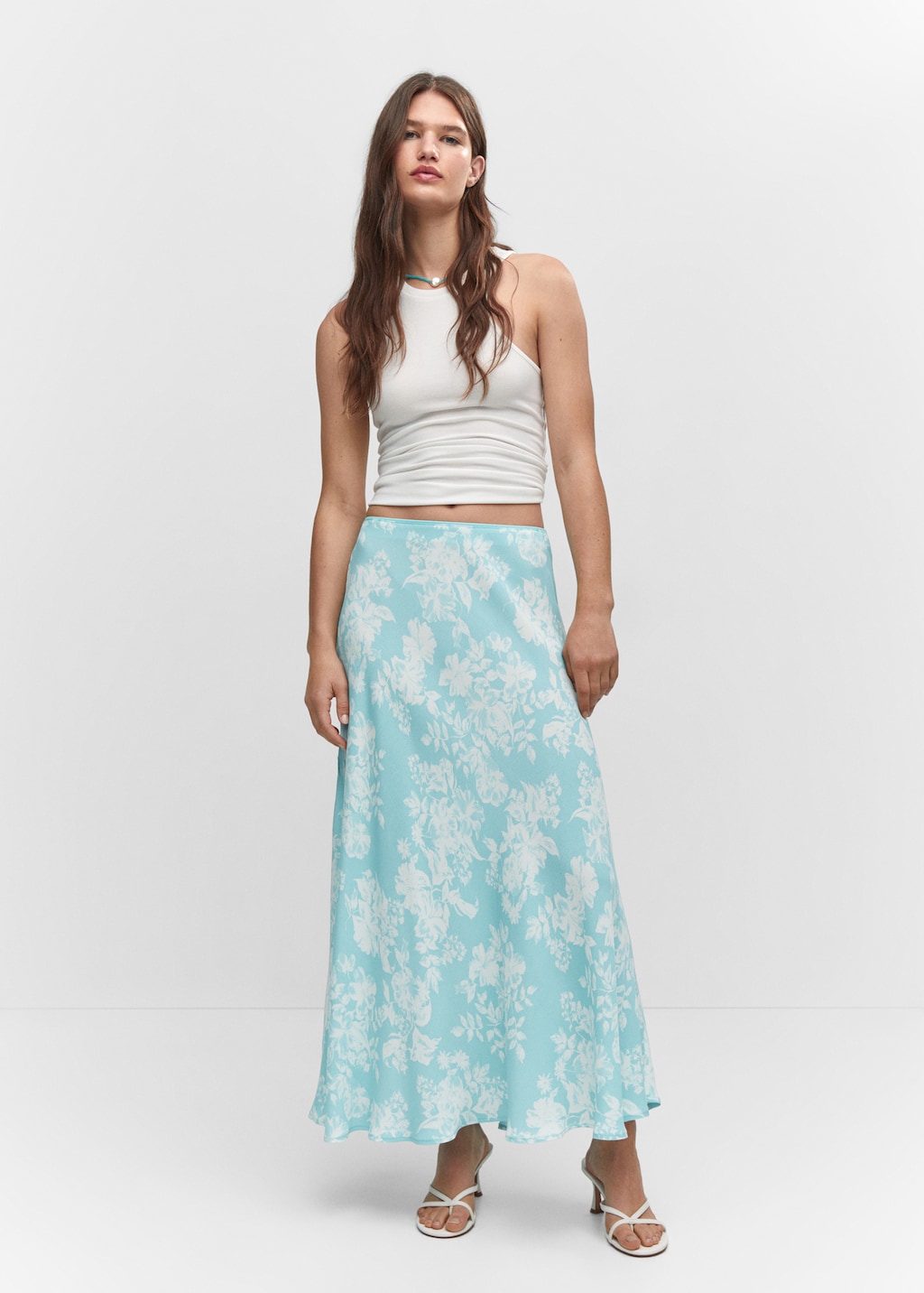 Jupe longue a fleurs Femme MANGO OUTLET Suisse
