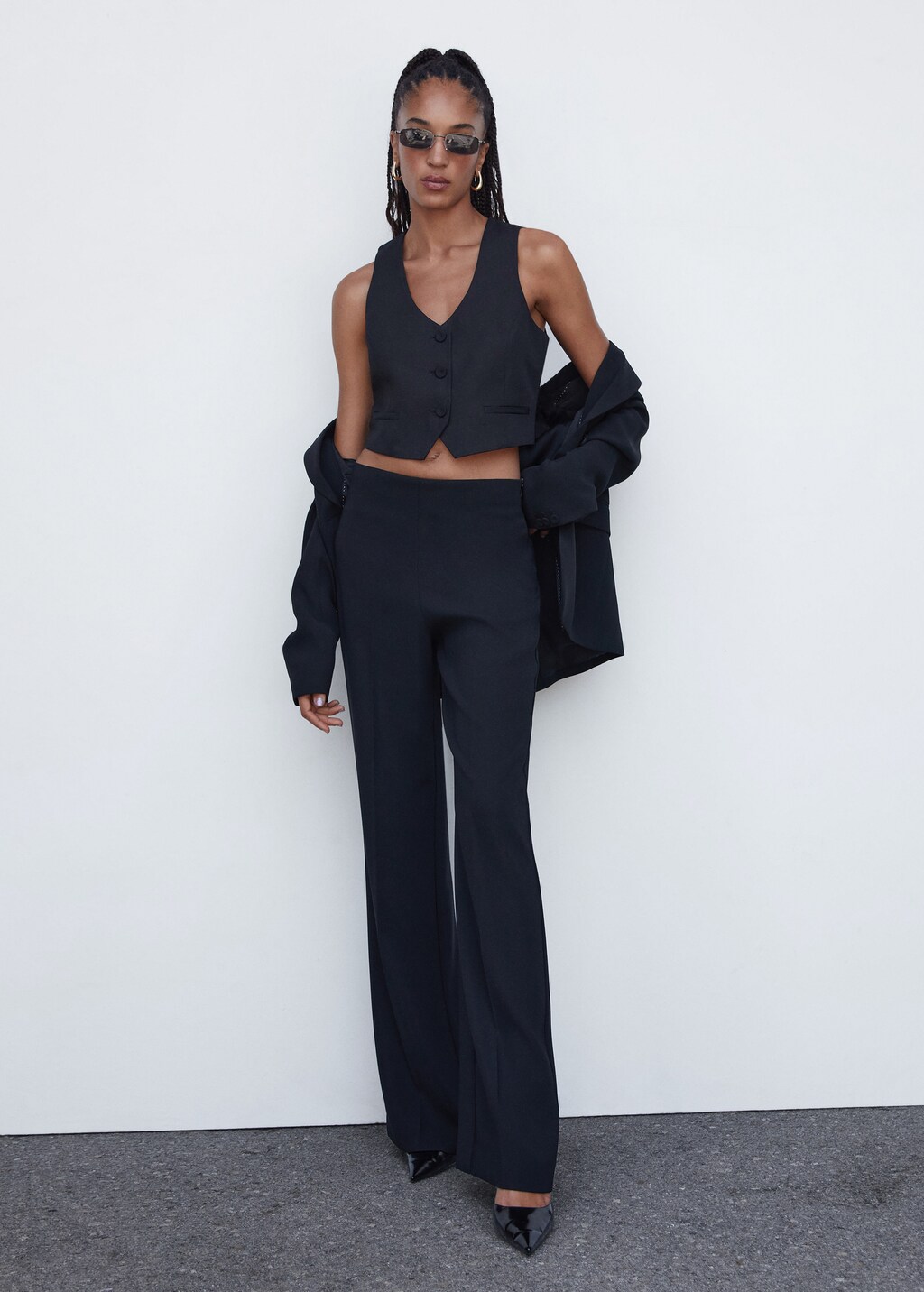 Wideleg suit trousers - Women | MANGO OUTLET USA