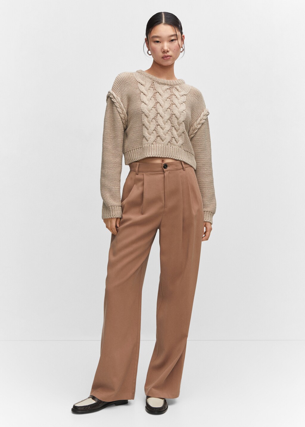 Braided knitted sweater - Women | MANGO OUTLET USA
