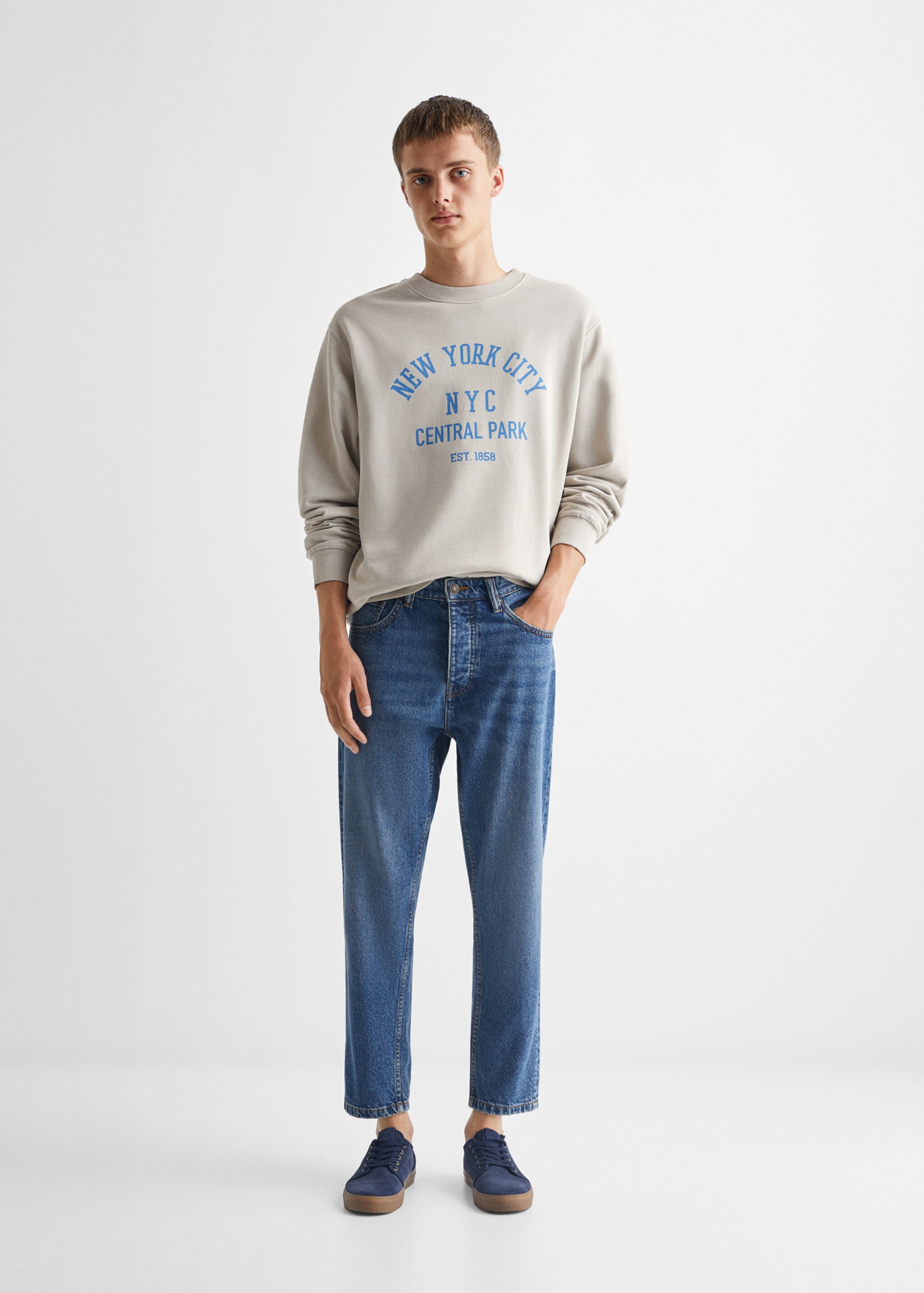 Cotton-blend message sweatshirt - General plane