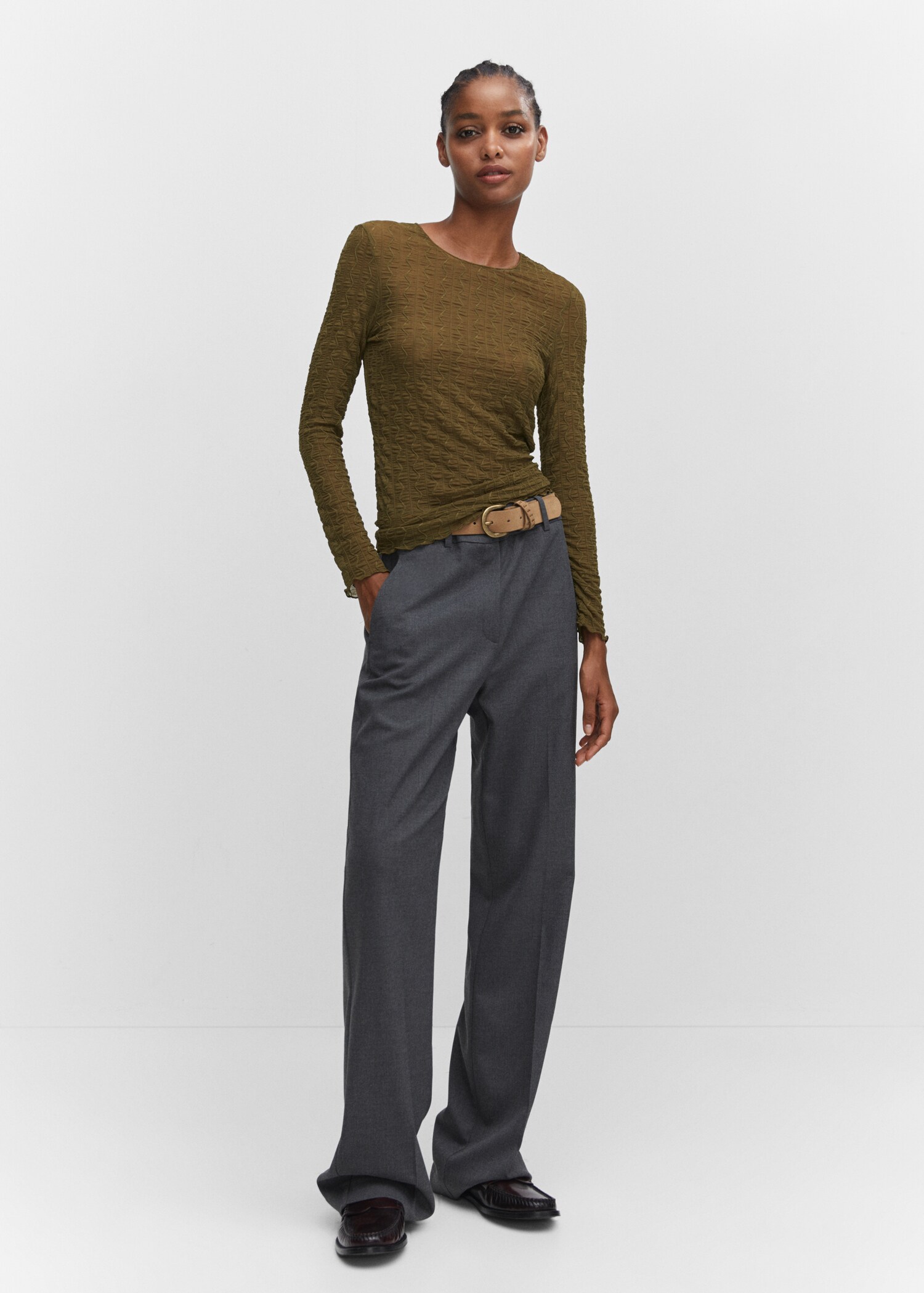 Long-sleeved t-shirt with ruffles - General plane