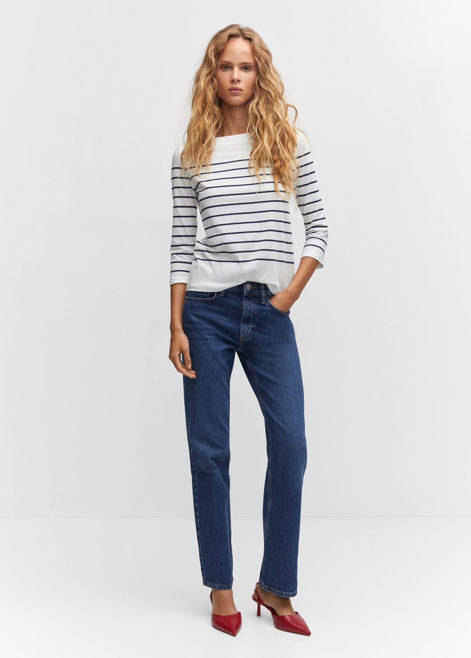 Striped boat-neck t-shirt - General plane