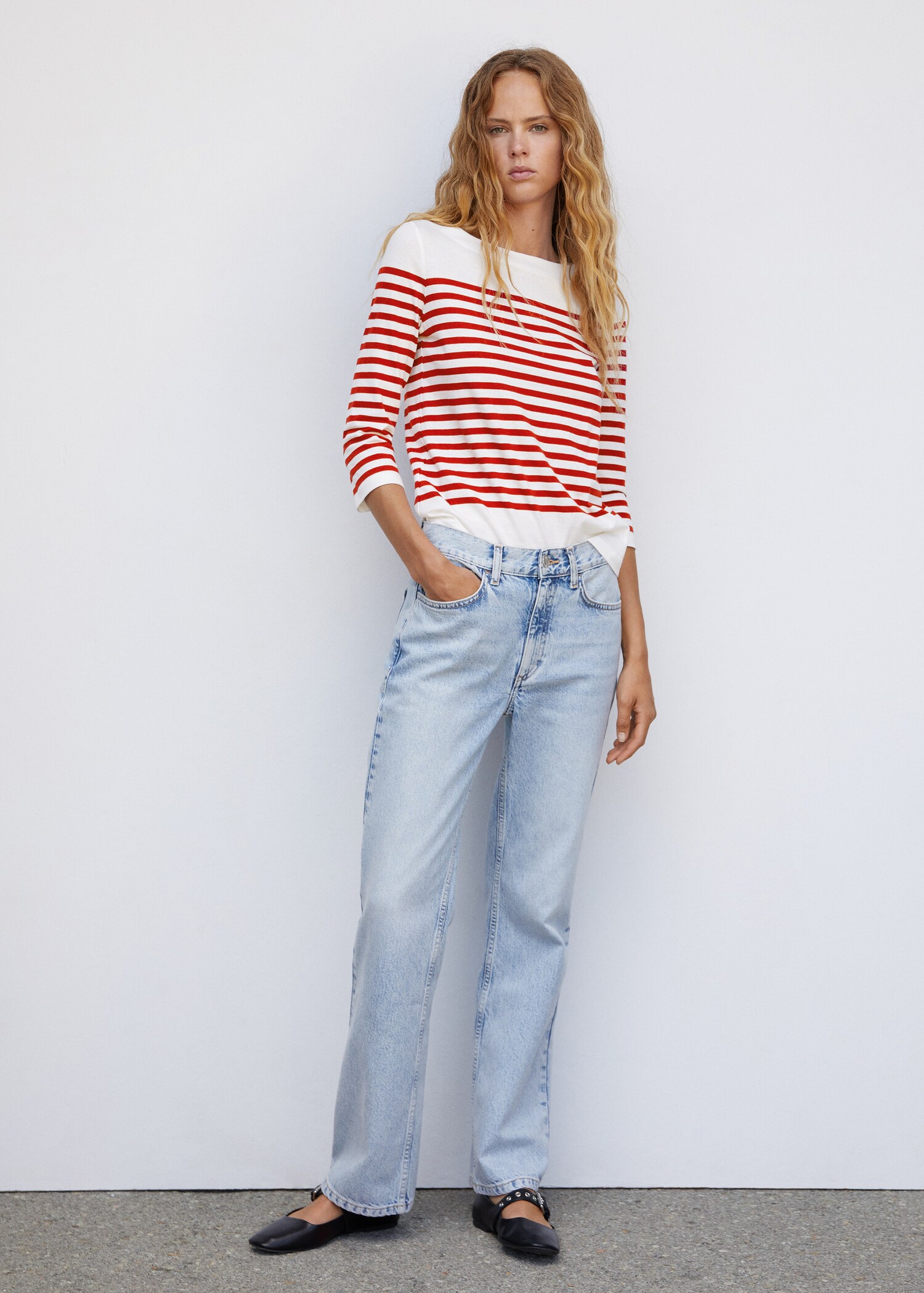 Striped boat-neck t-shirt - General plane