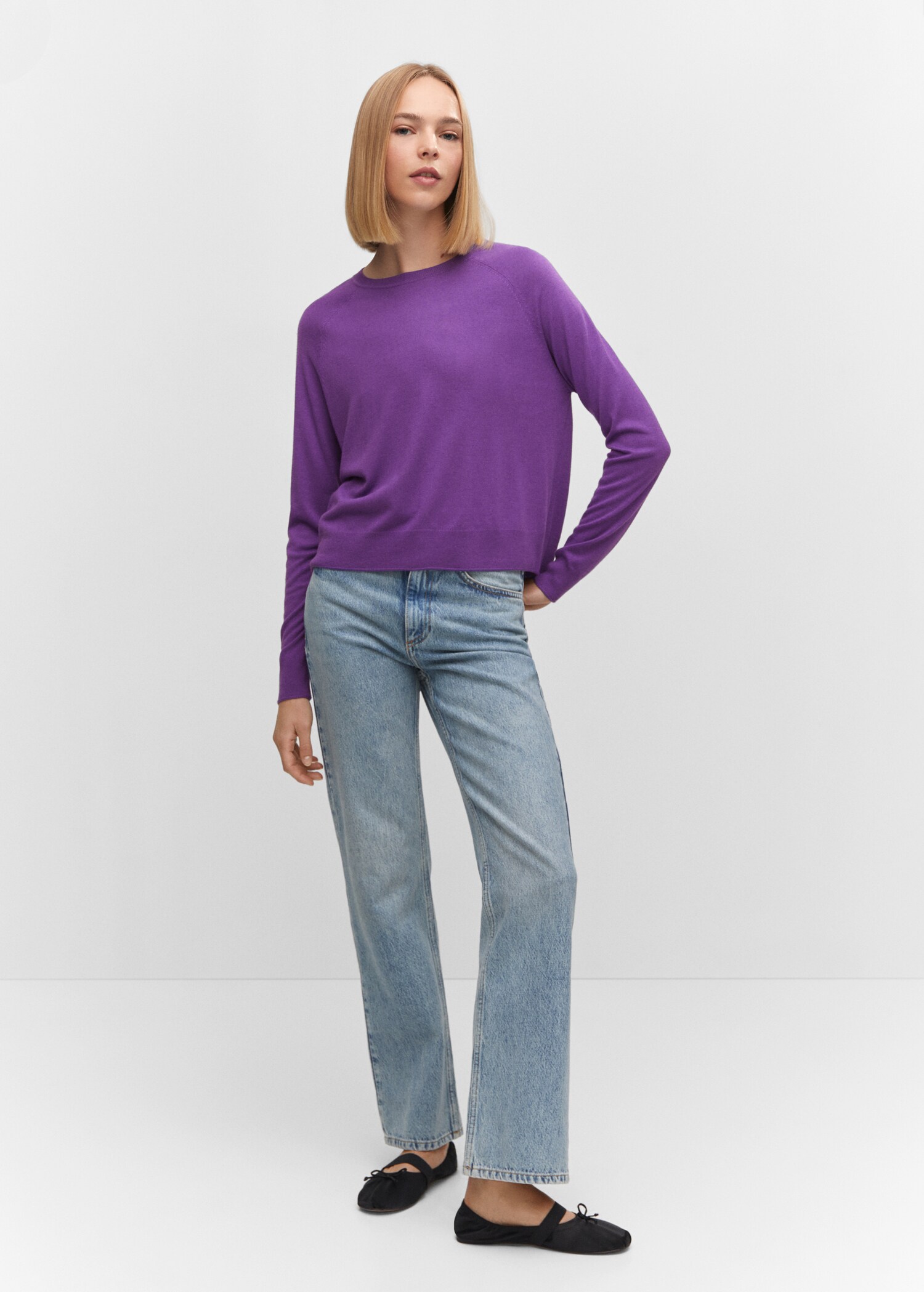Fine-knit crew-neck sweater - General plane