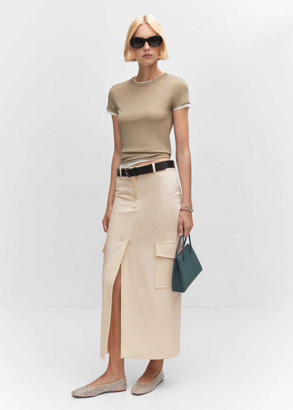Cargo skirt with slit - Women | MANGO OUTLET USA