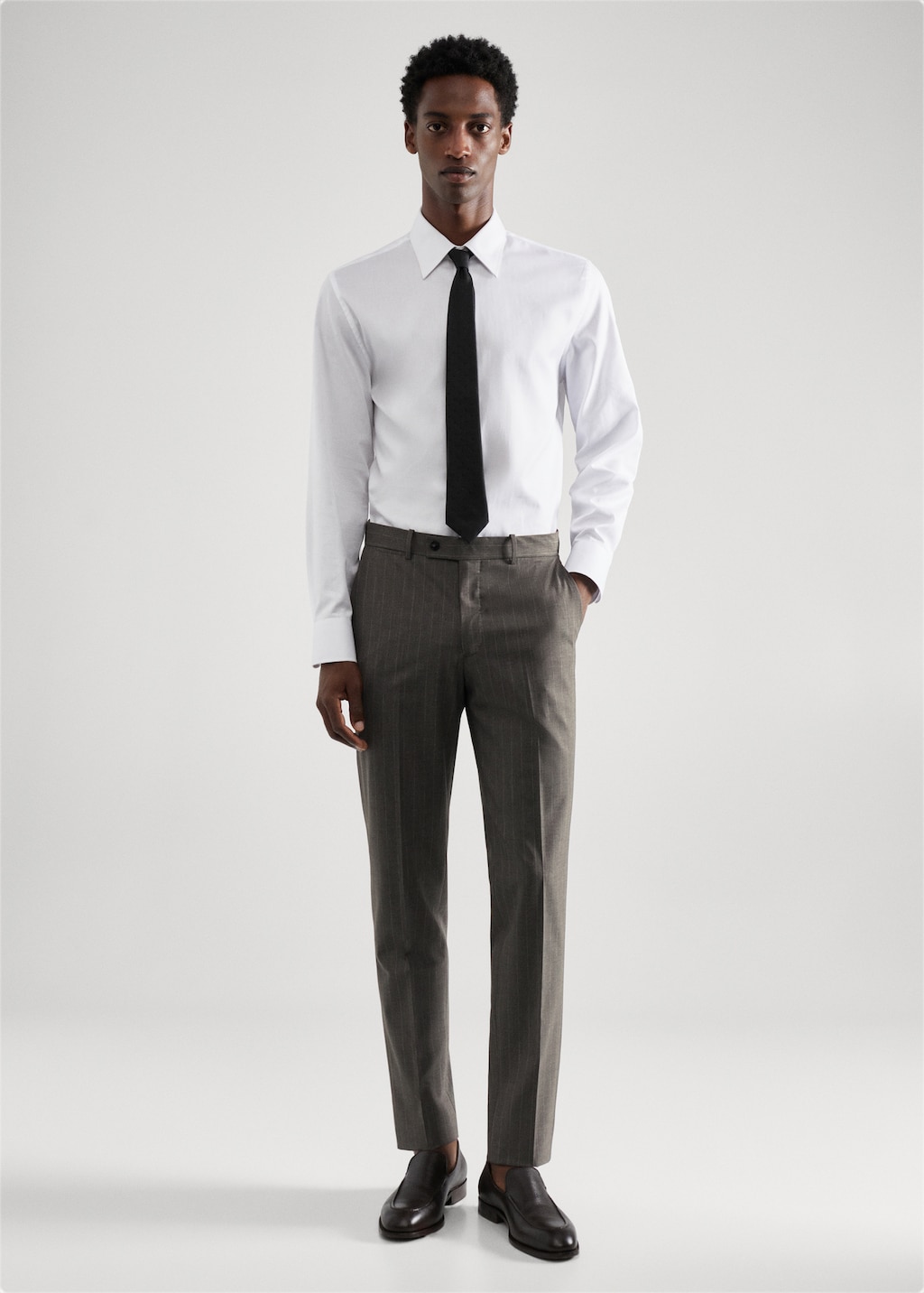 Slim-fit pinstripe wool suit pants - Men | MANGO OUTLET USA