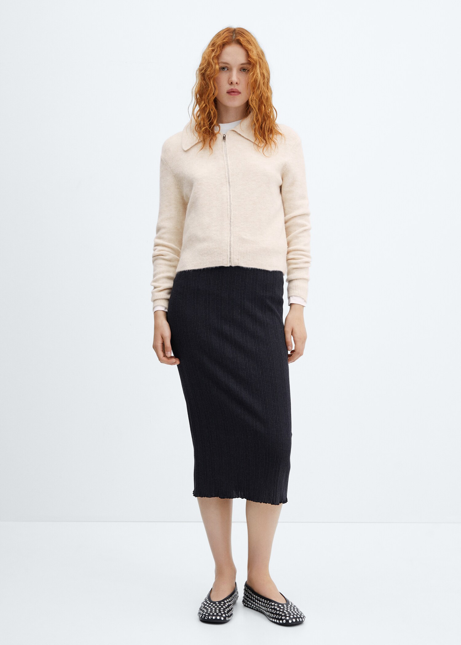 Knitted jacket with zip - General plane