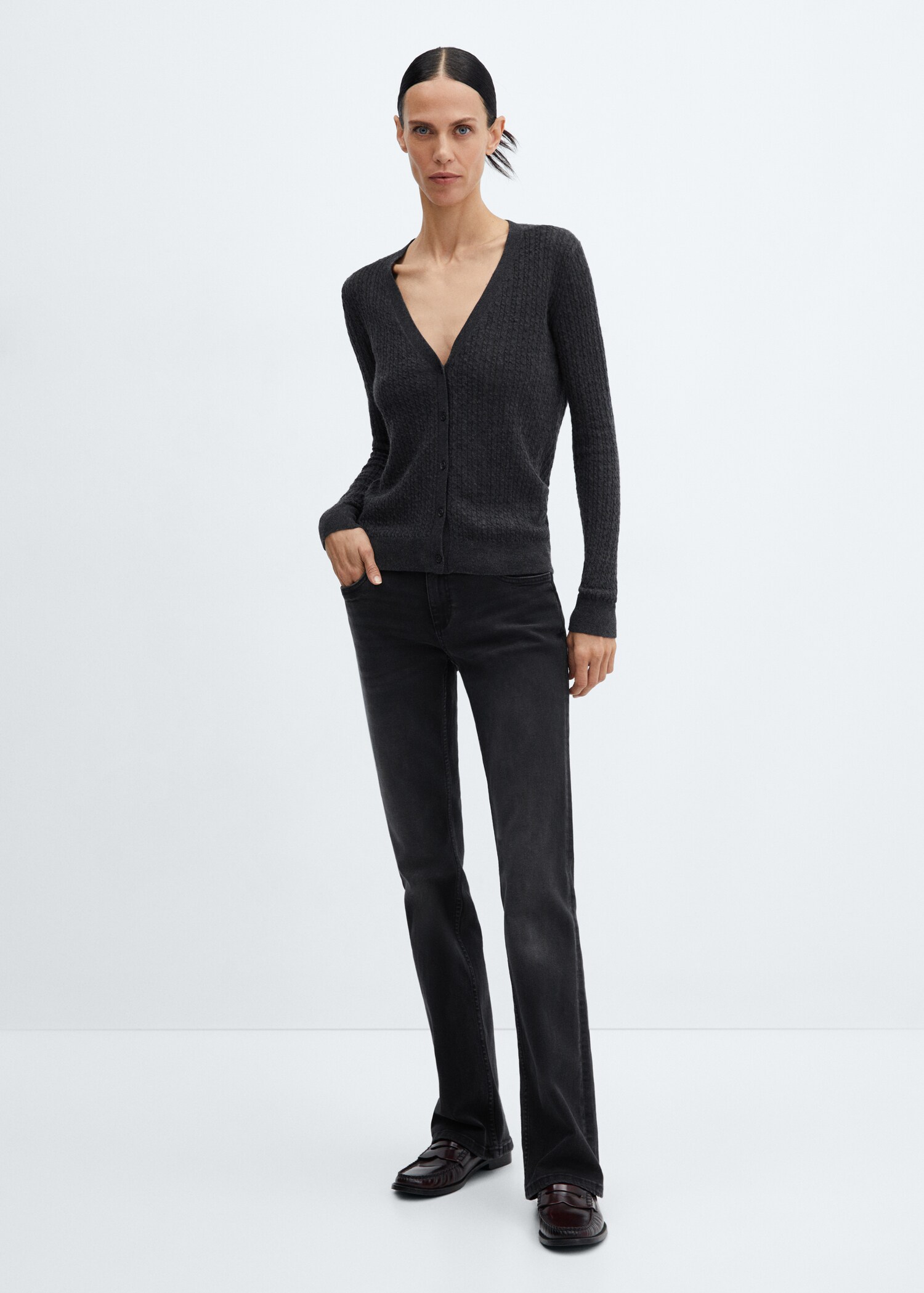 Twisted wool cardigan - General plane