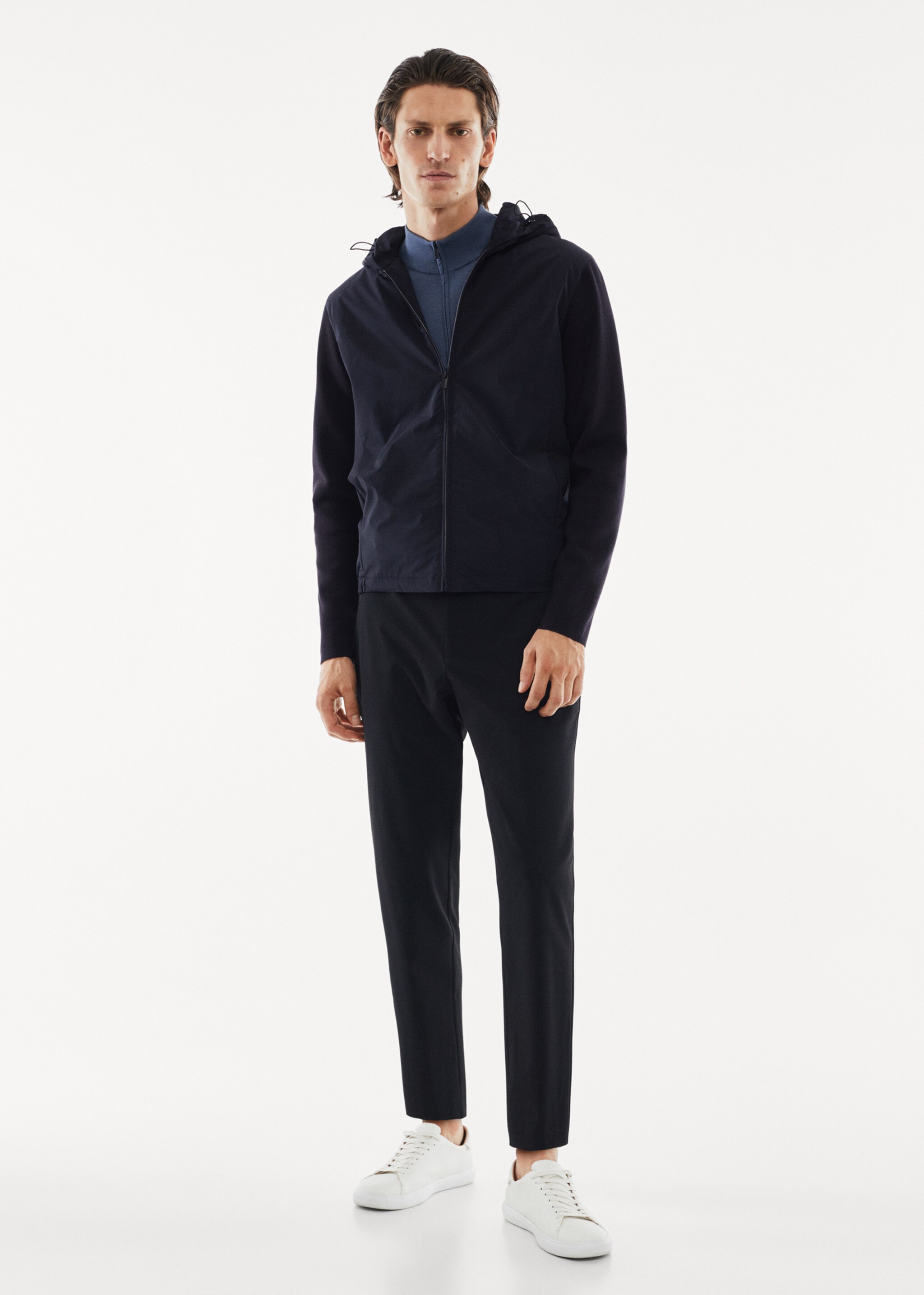 Sudadera tejido combinado stretch - Plano general
