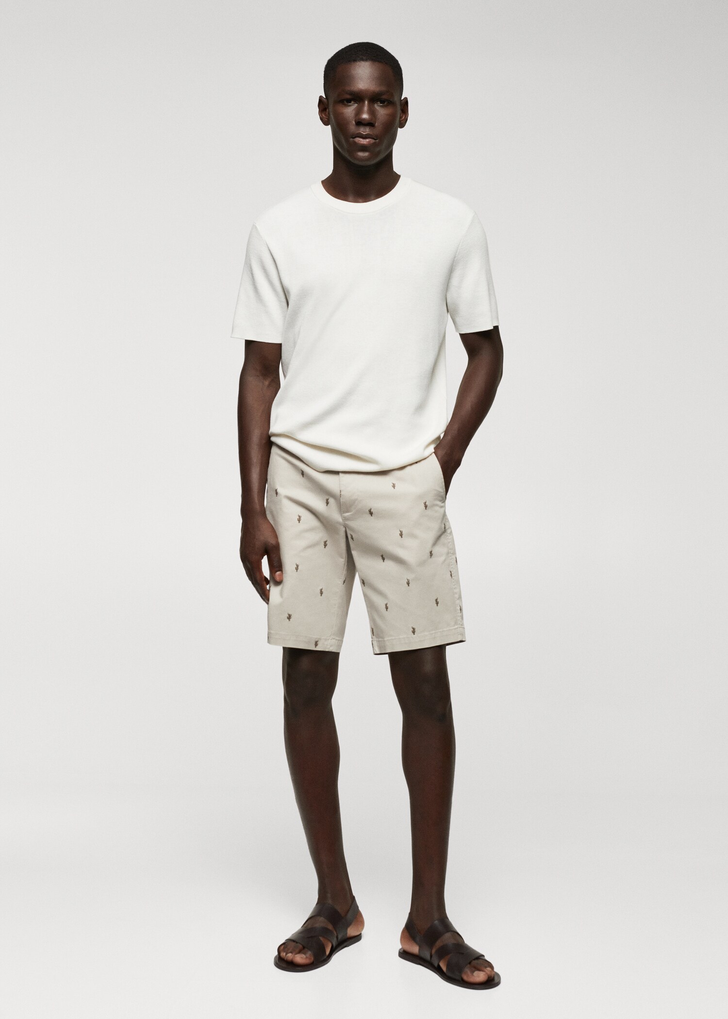 Βερμούδα slim fit βαμβάκι εμπριμέ - Γενικό πλάνο