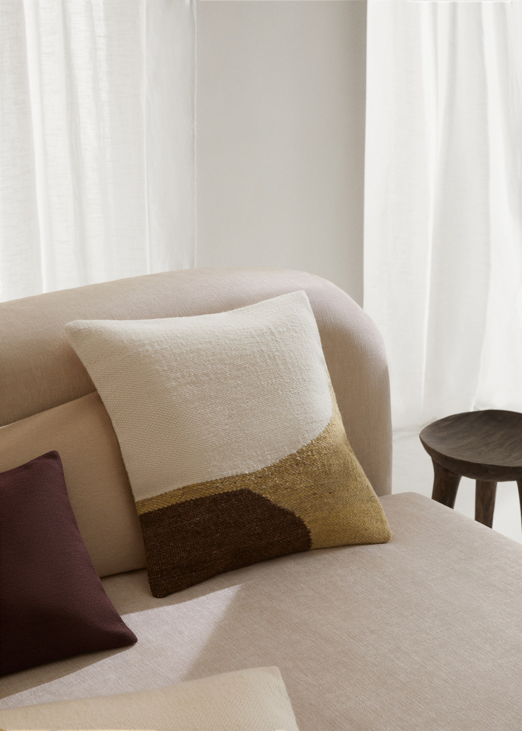 100% cotton wave cushion cover 45x45cm - General plane