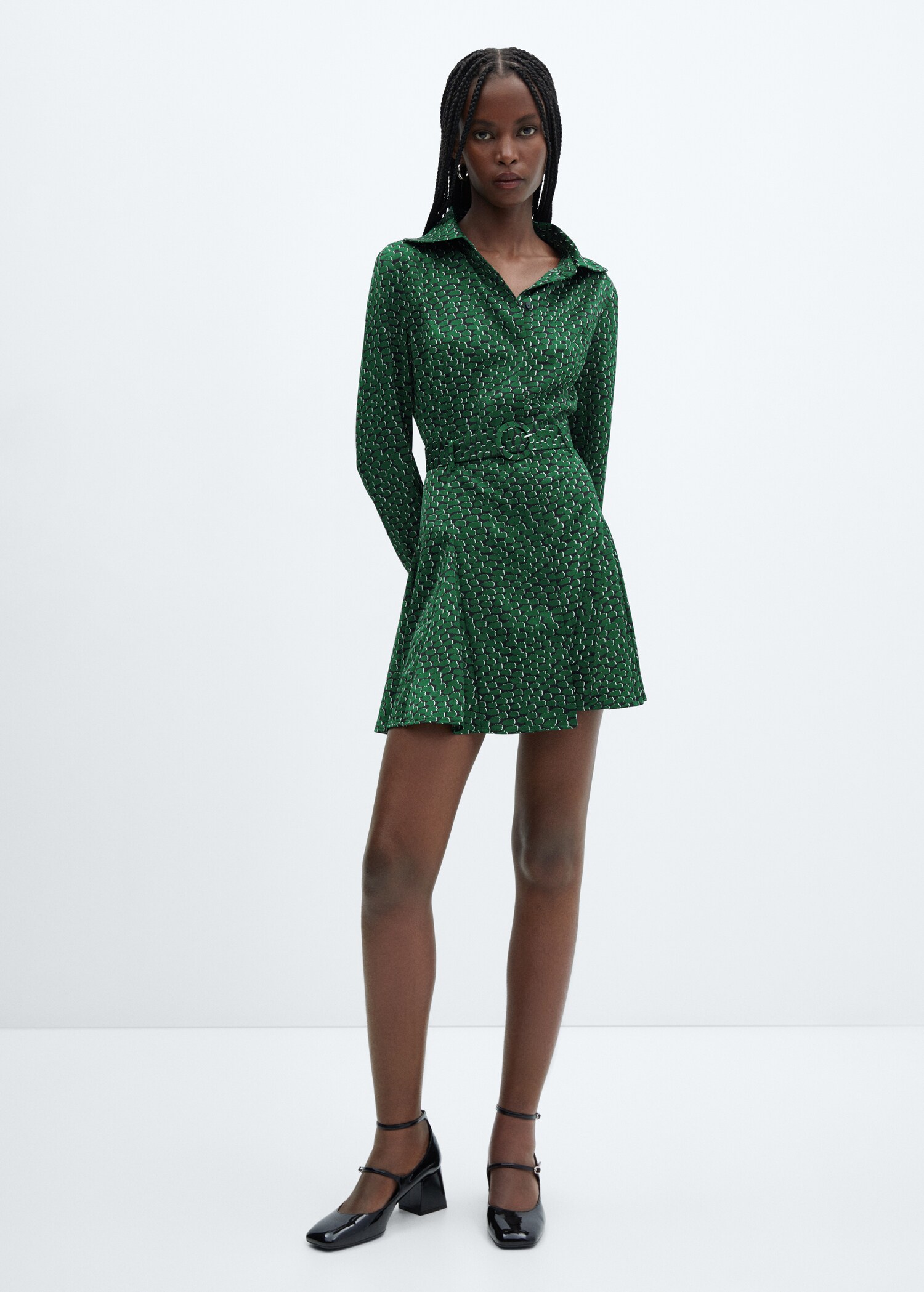 Belt printed dress - General plane