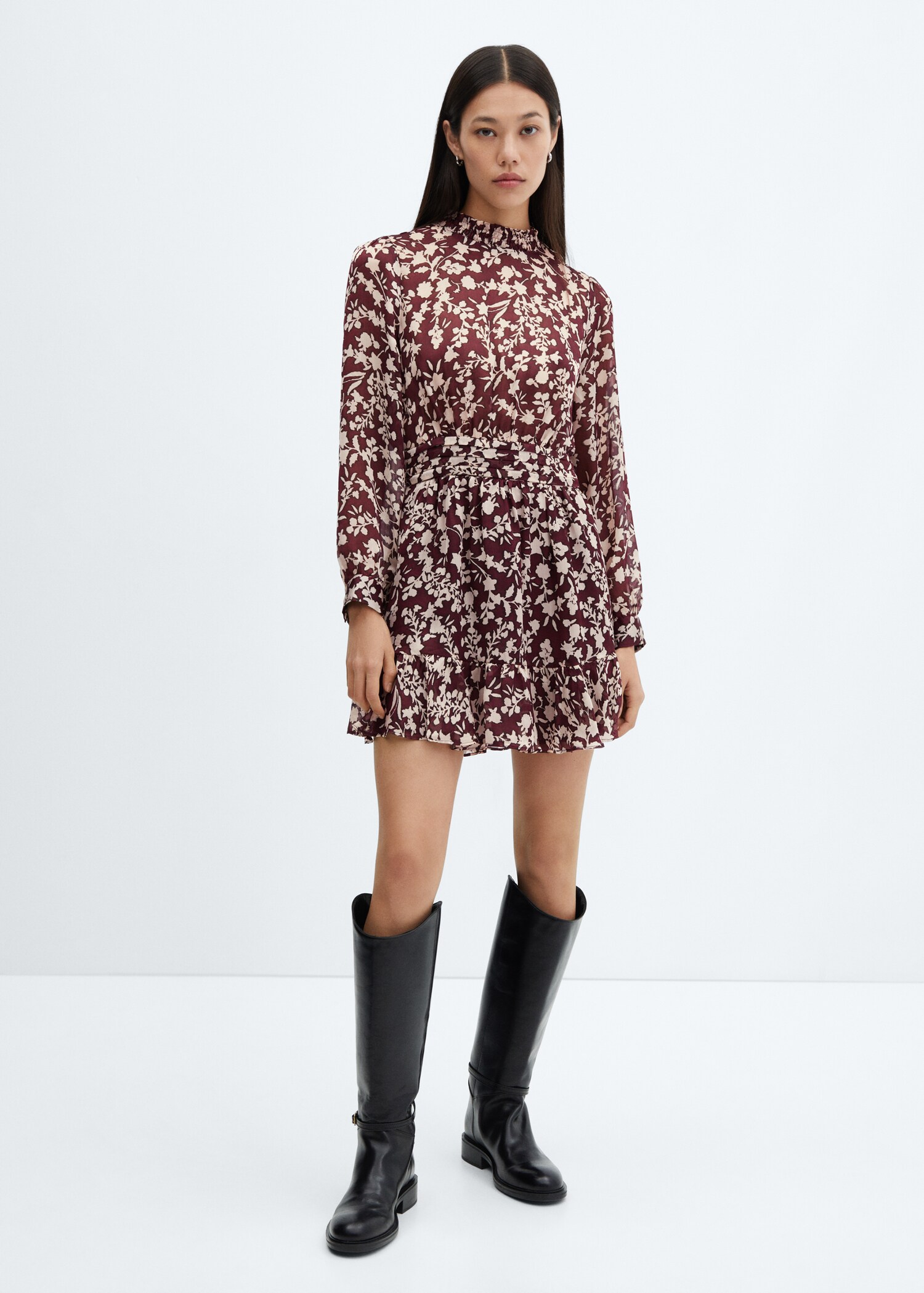 Fließendes Kleid mit Blumenmuster - Allgemeine Ansicht