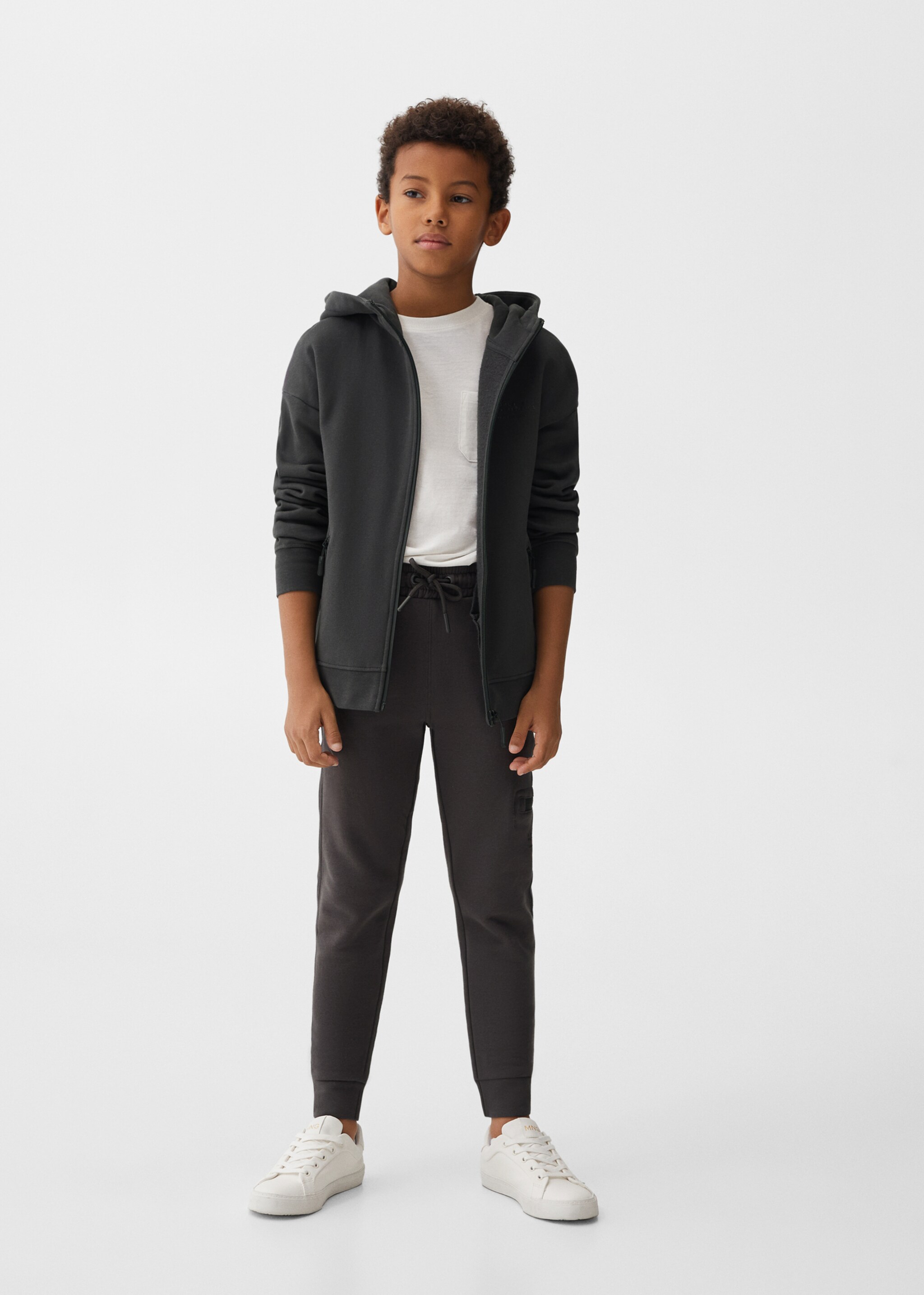 Zipped hoodie - General plane, Charcoal. Ref: 57037732-00.