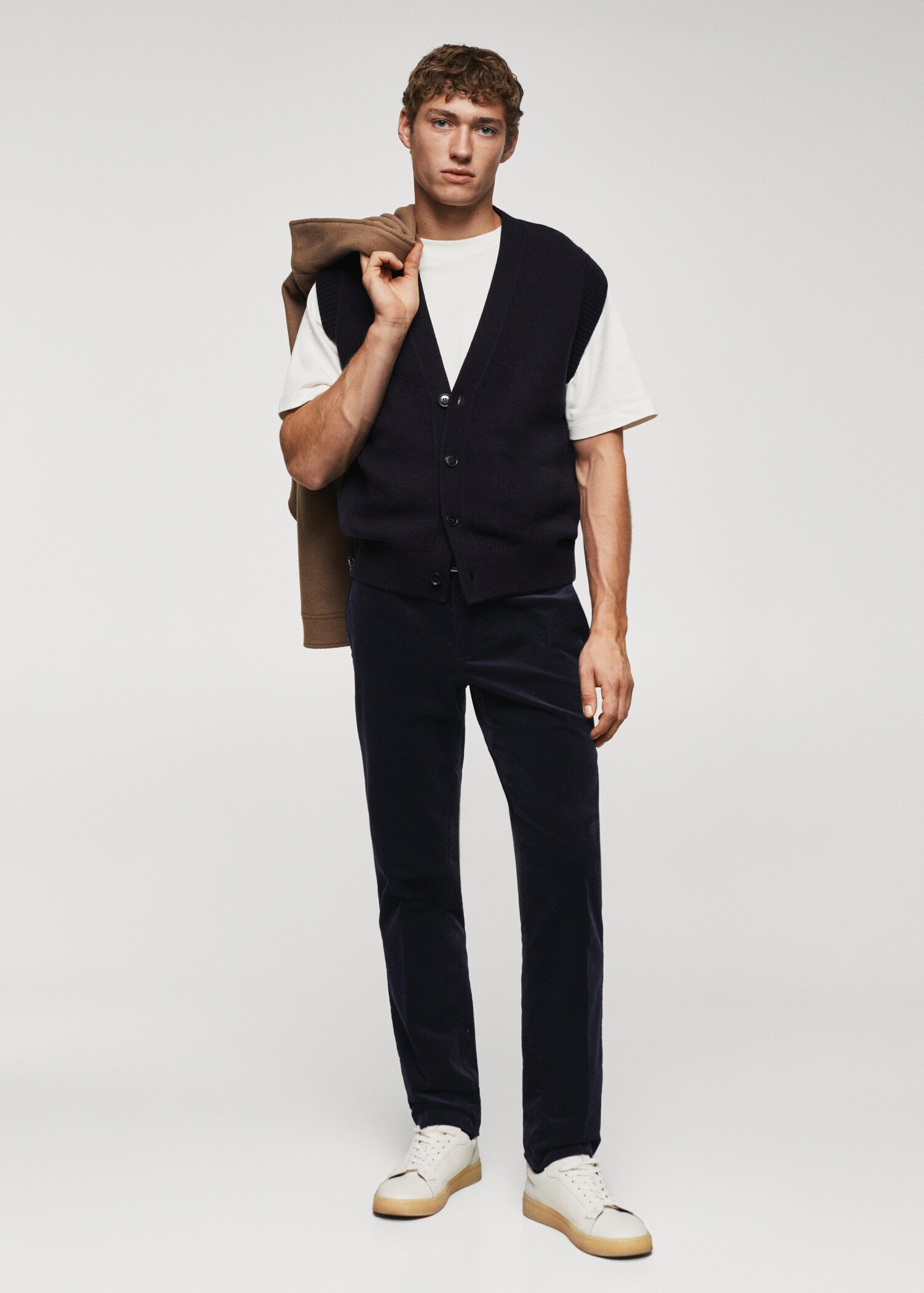 Mikrokord slim fit nadrág - Általános sík
