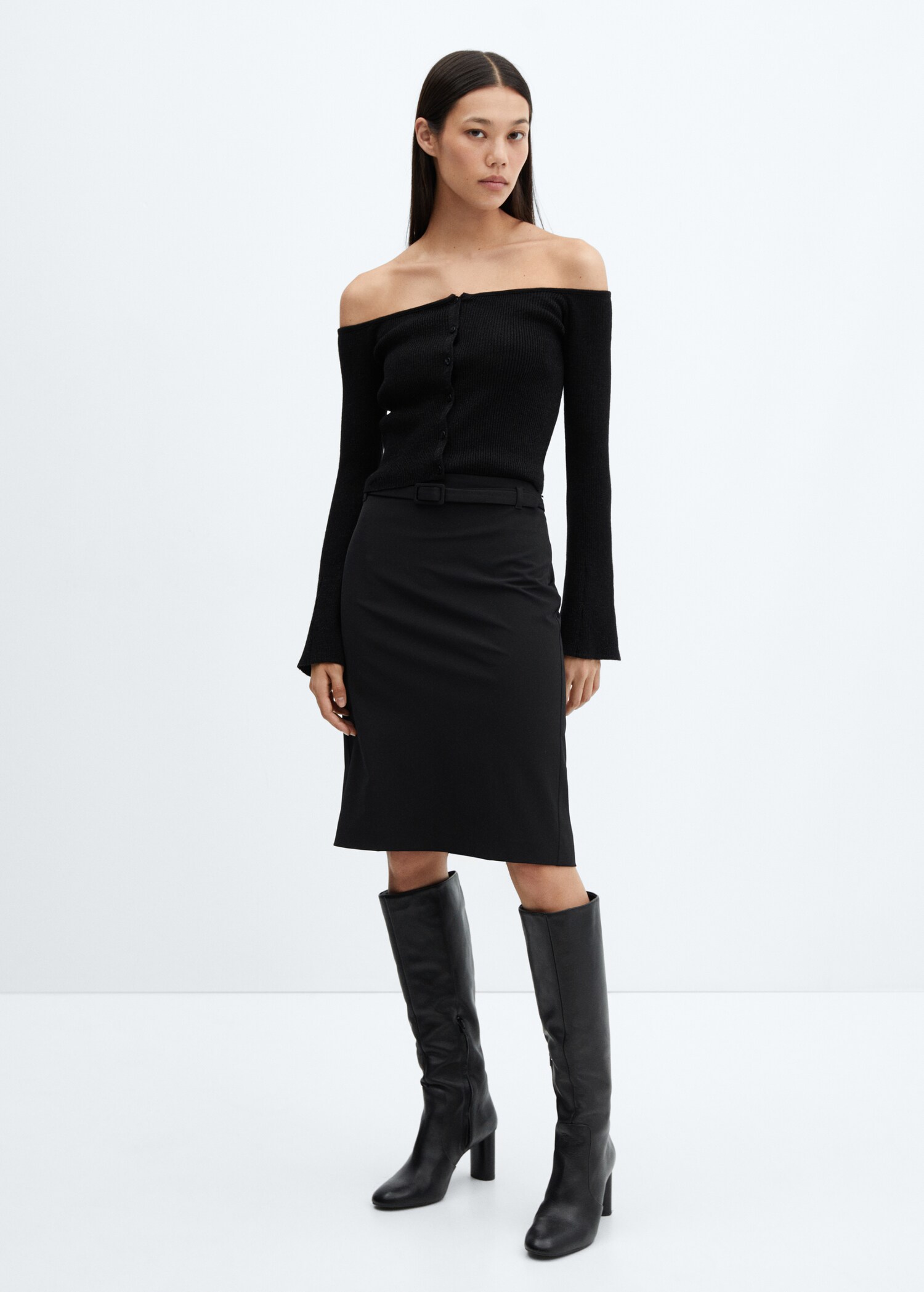 Off-the-shoulder lurex cardigan - General plane