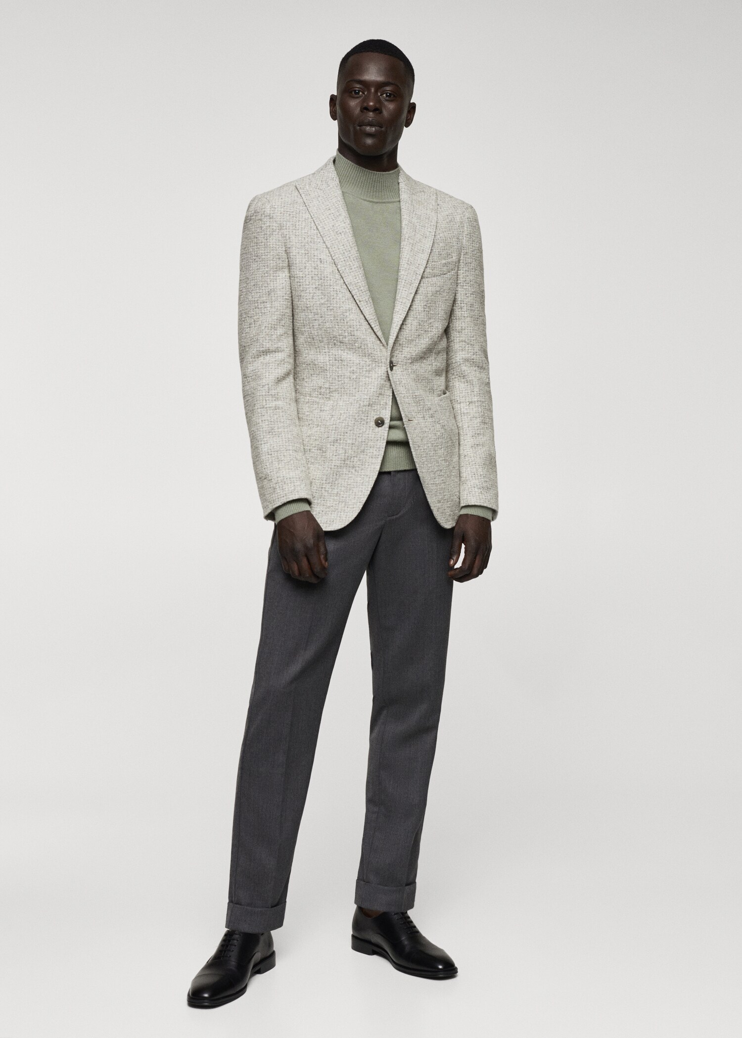 Sakko aus Schurwolle mit Hahnentrittmuster - Allgemeine Ansicht