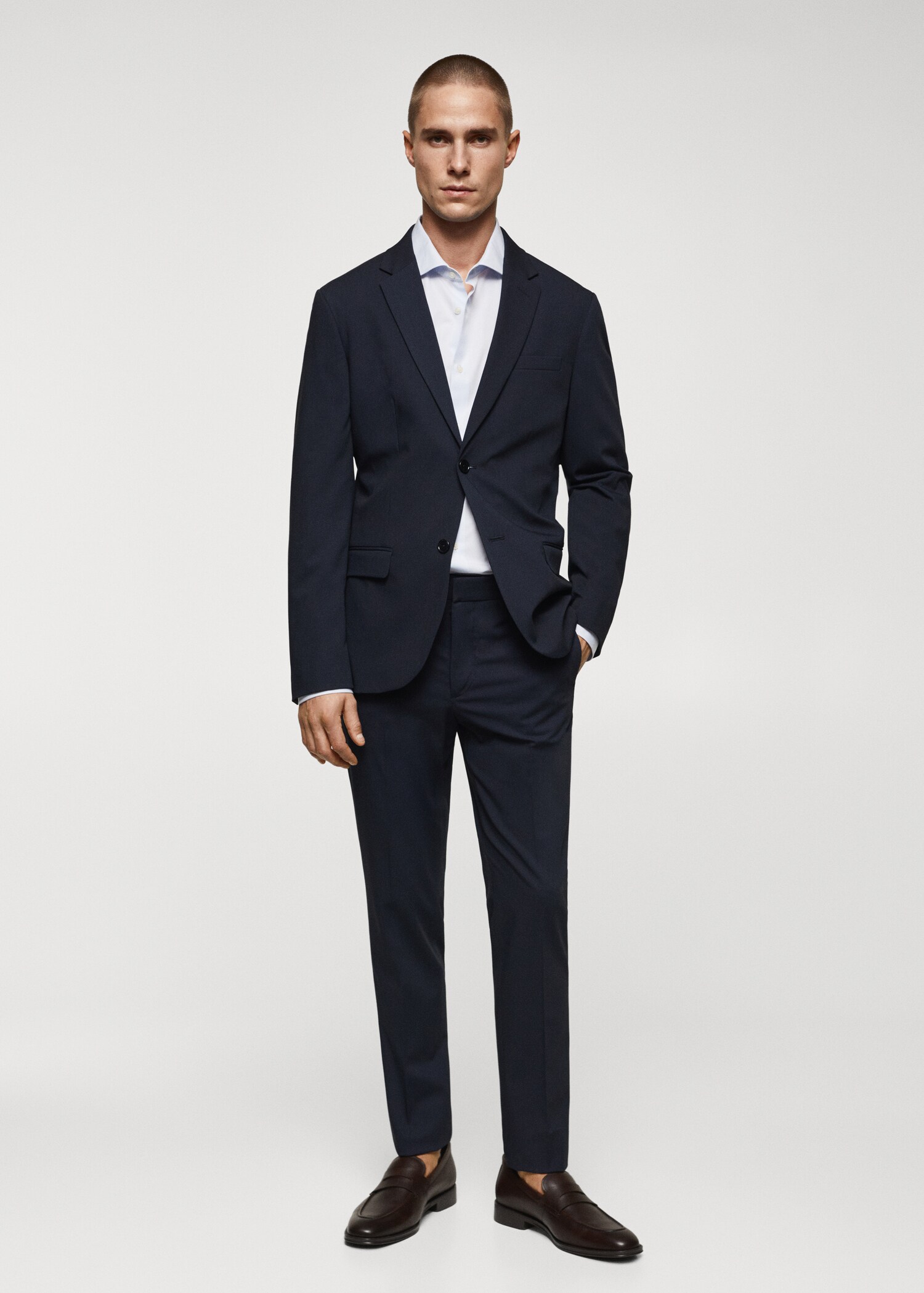 Öltönying slim fit puplin pamut - Általános sík