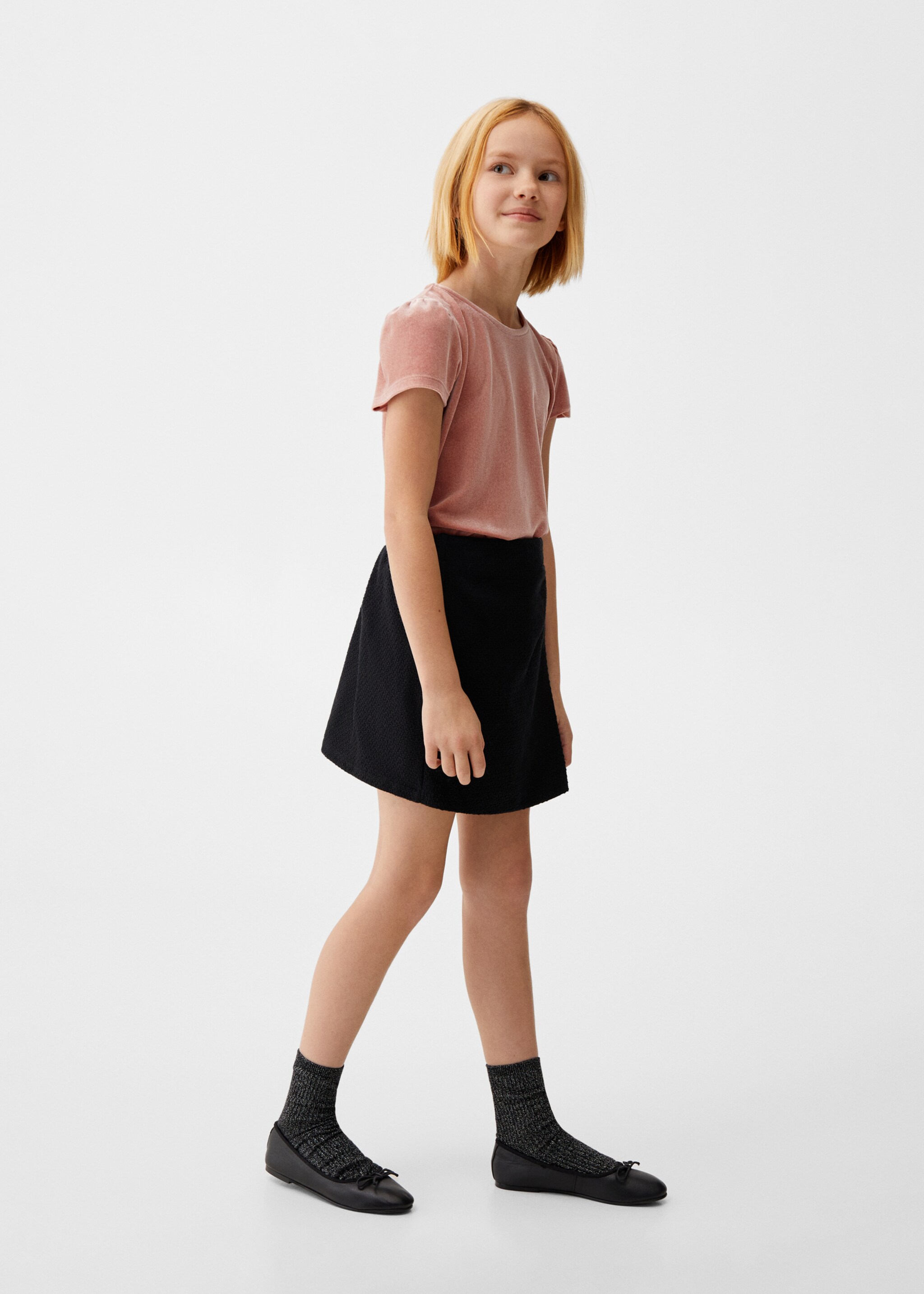 T-shirt velours manches bouffantes - Plan général