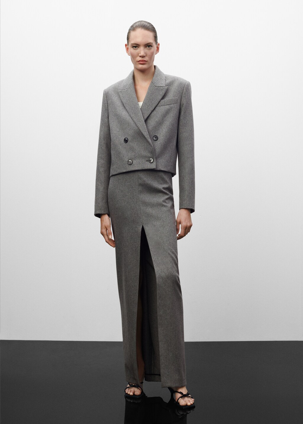 Cropped wool jacket - Women | MANGO OUTLET USA