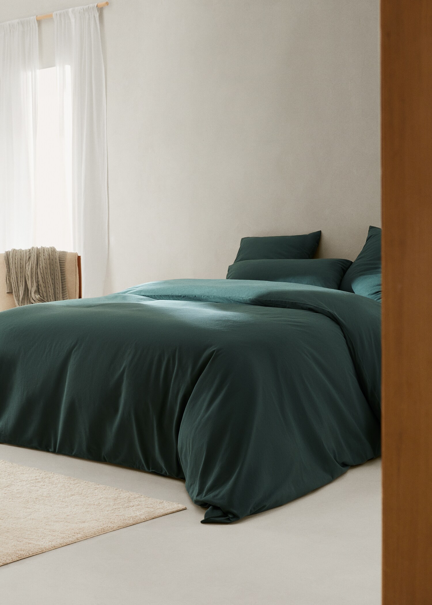 Check flannel duvet cover 150/160cm - General plane