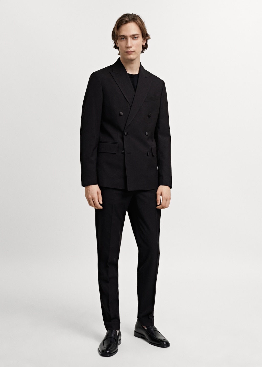 ジャケット・アウター Collarless Double Breasted Suit Jacket ASOS DESIGN collarless double breasted boxy suit jacket in