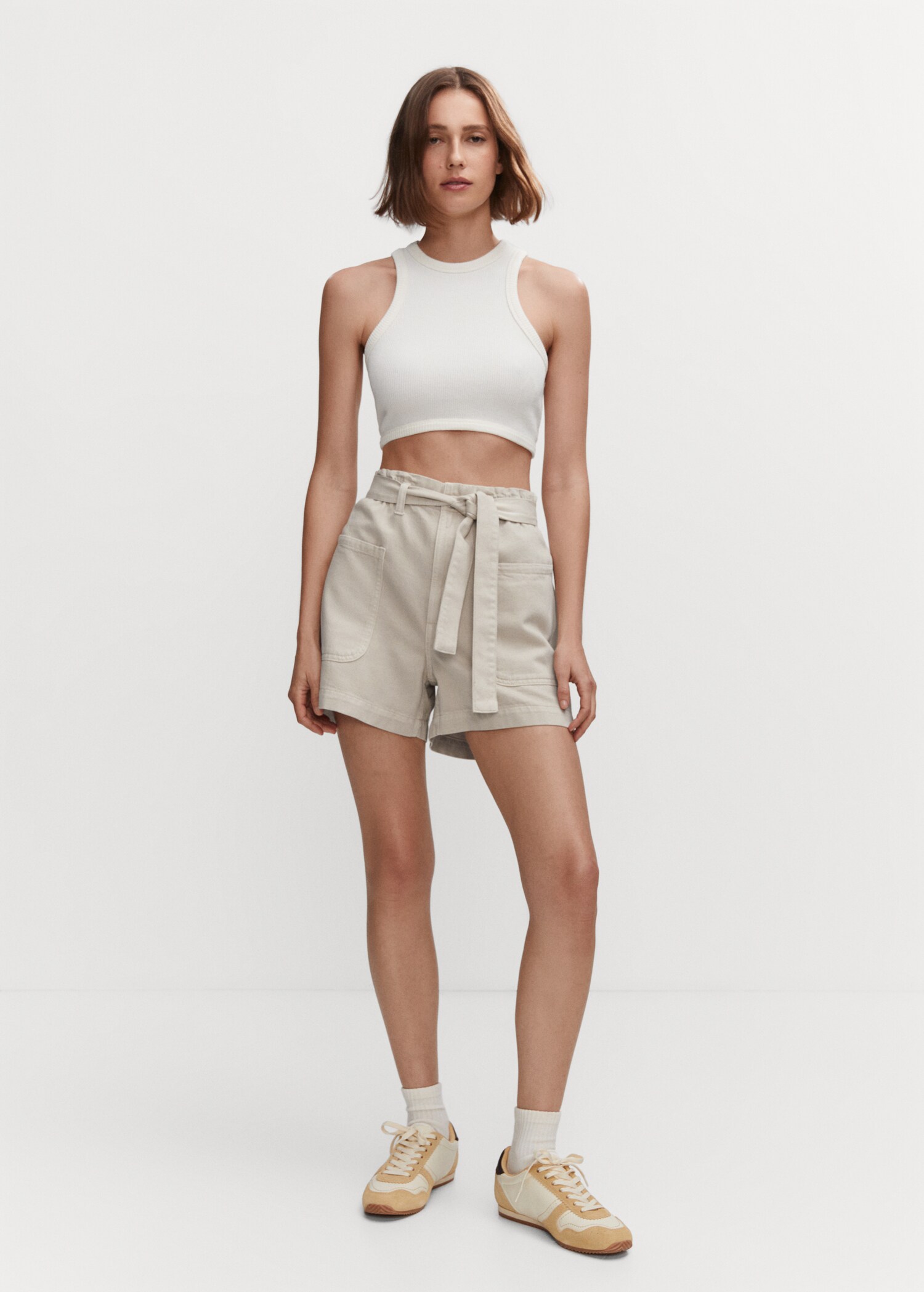 Shorts paperbag cinturón - Plano general