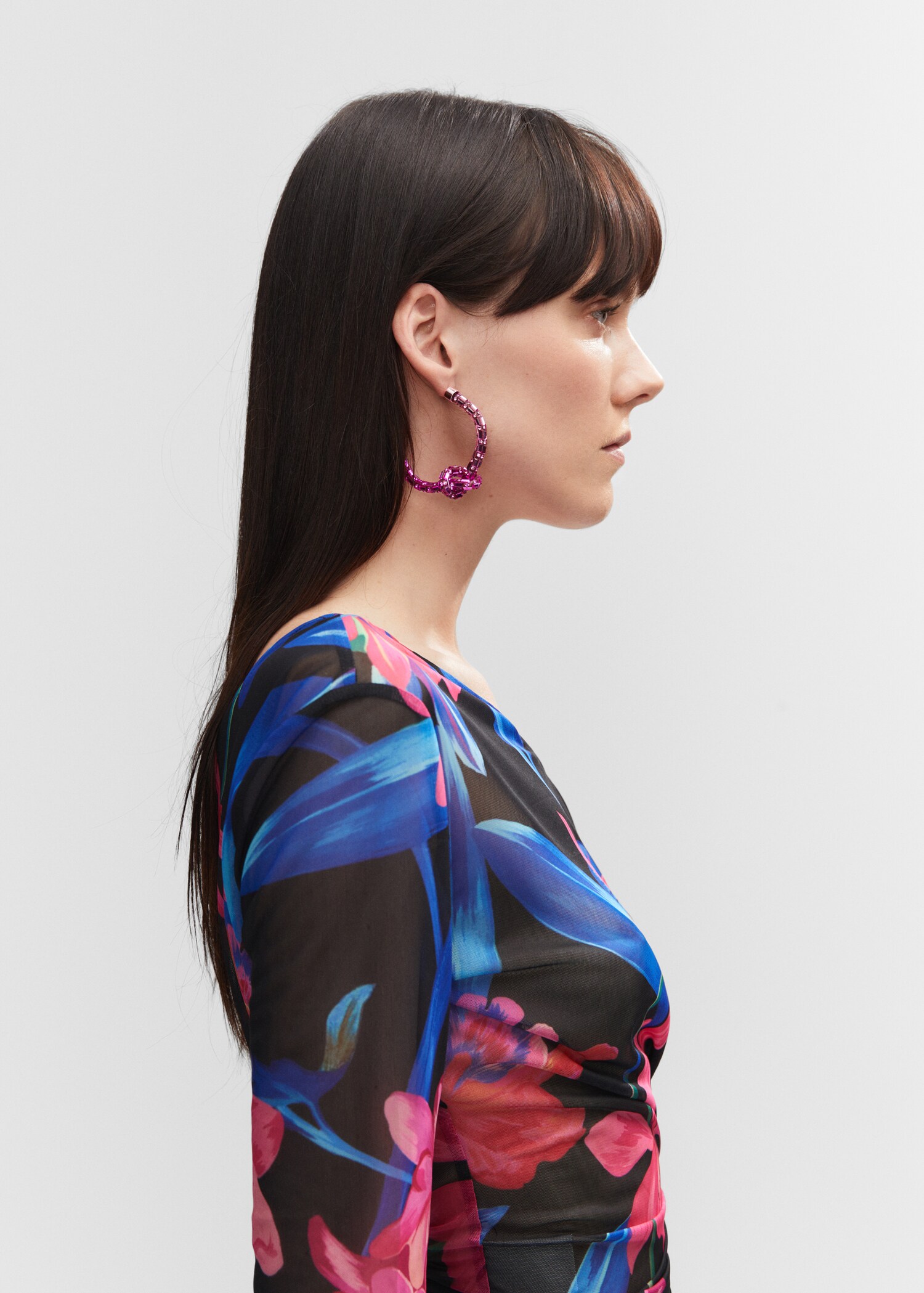 Pendientes aros strass - Plano general