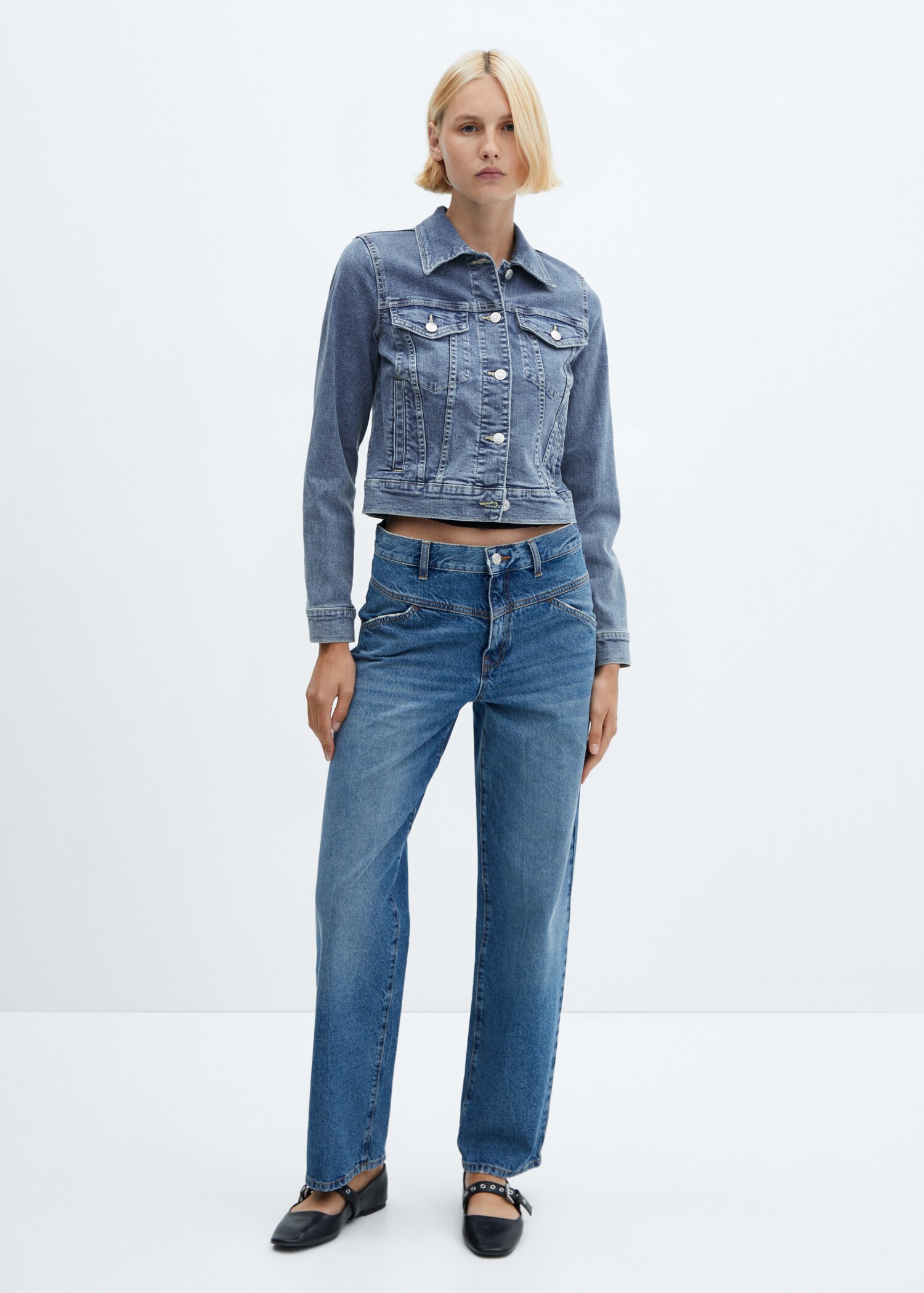 Pocketed denim jacket - General plane