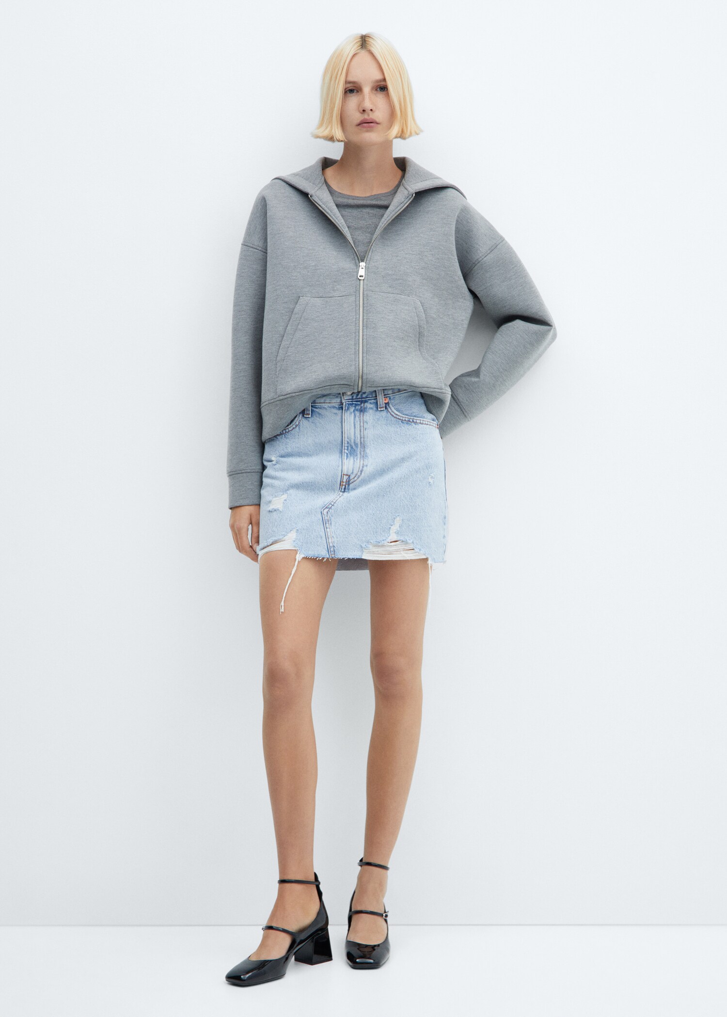 Denim mini-skirt - General plane