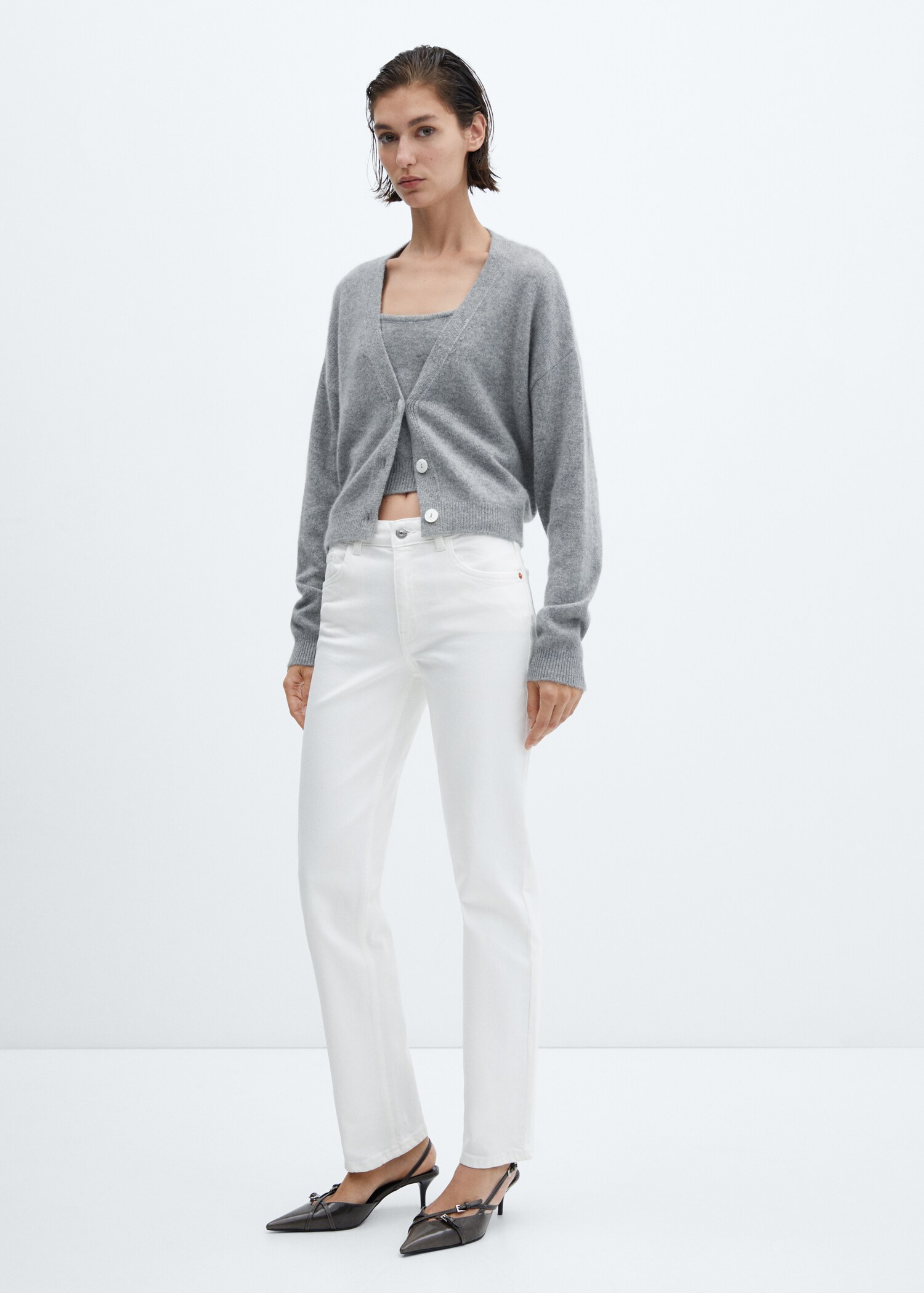 Straight-fit mid-rise comfort jeans - Overzichtstekening