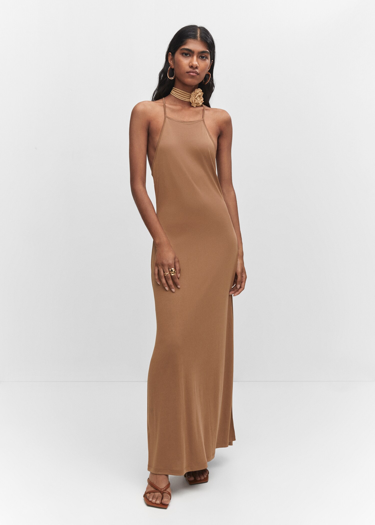 Halter-neck modal dress - General plane