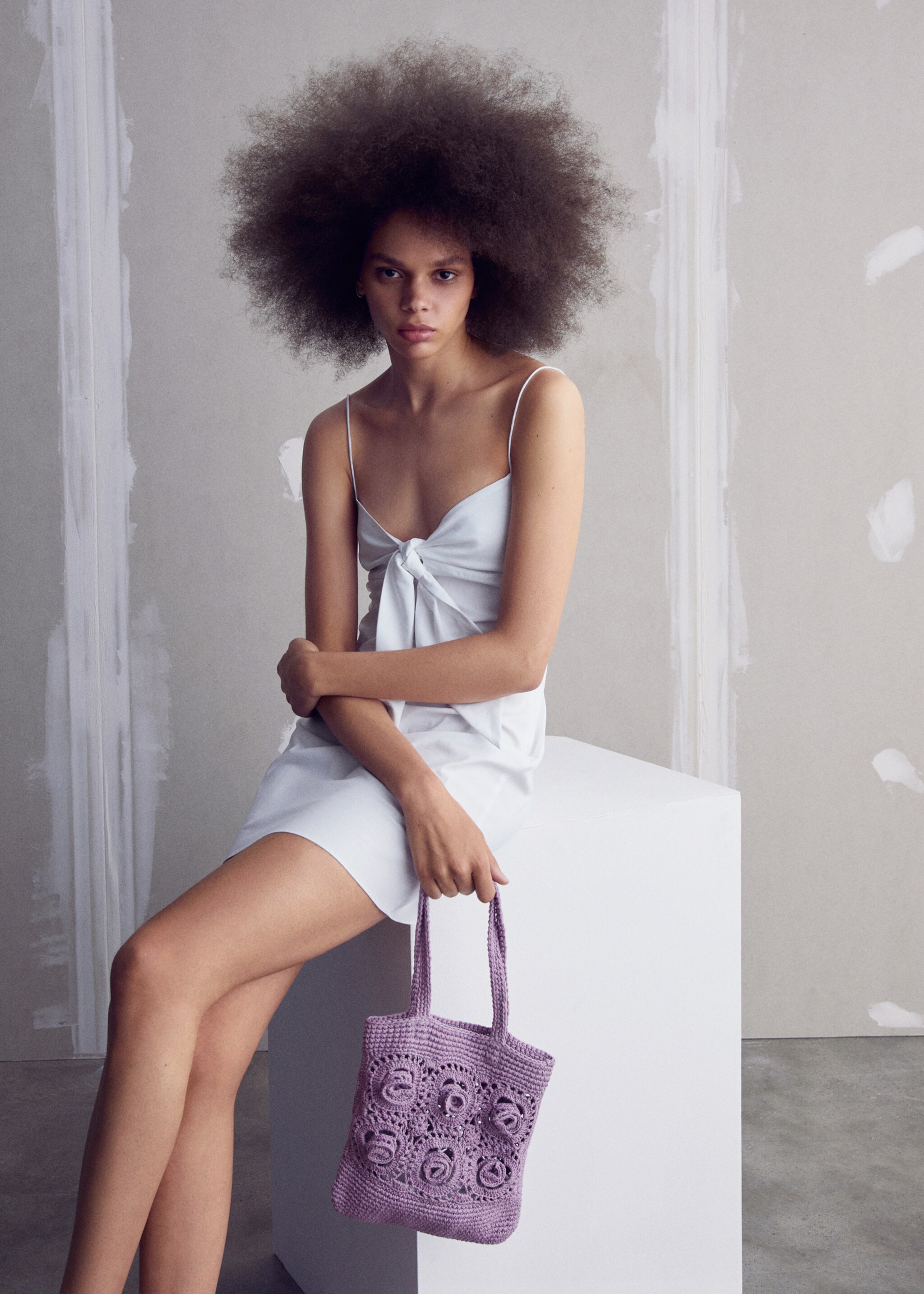 Flowers crochet mini bag - General plane, Lilac. Ref: 57040319-00.