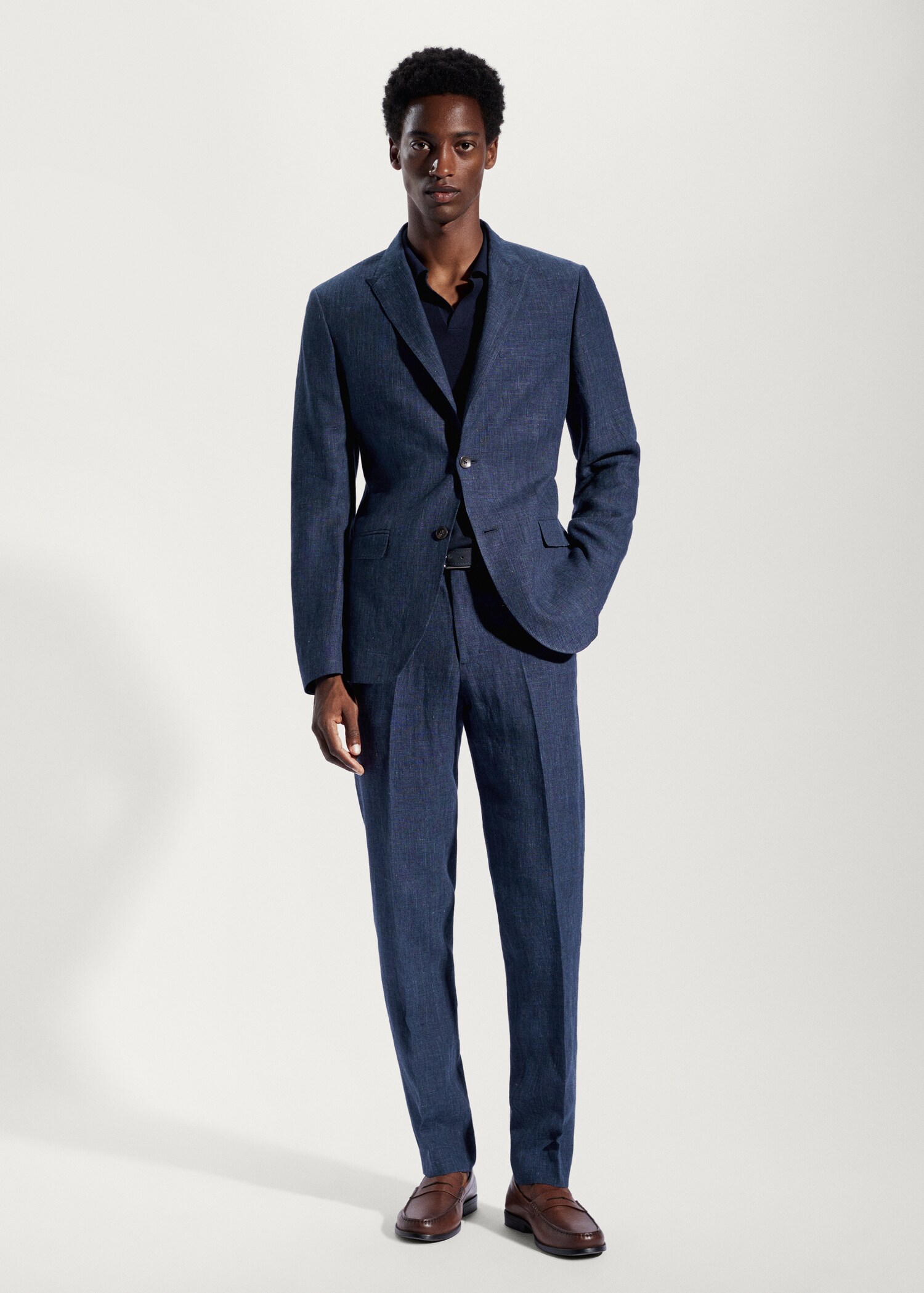 100% linen suit trousers - General plane