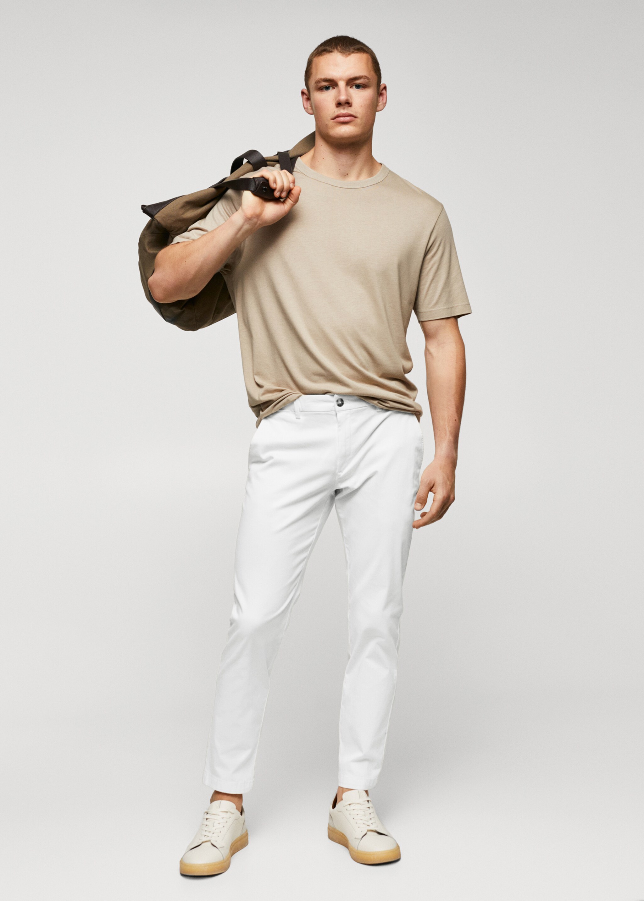 Katoenen tapered crop broek - Overzichtstekening