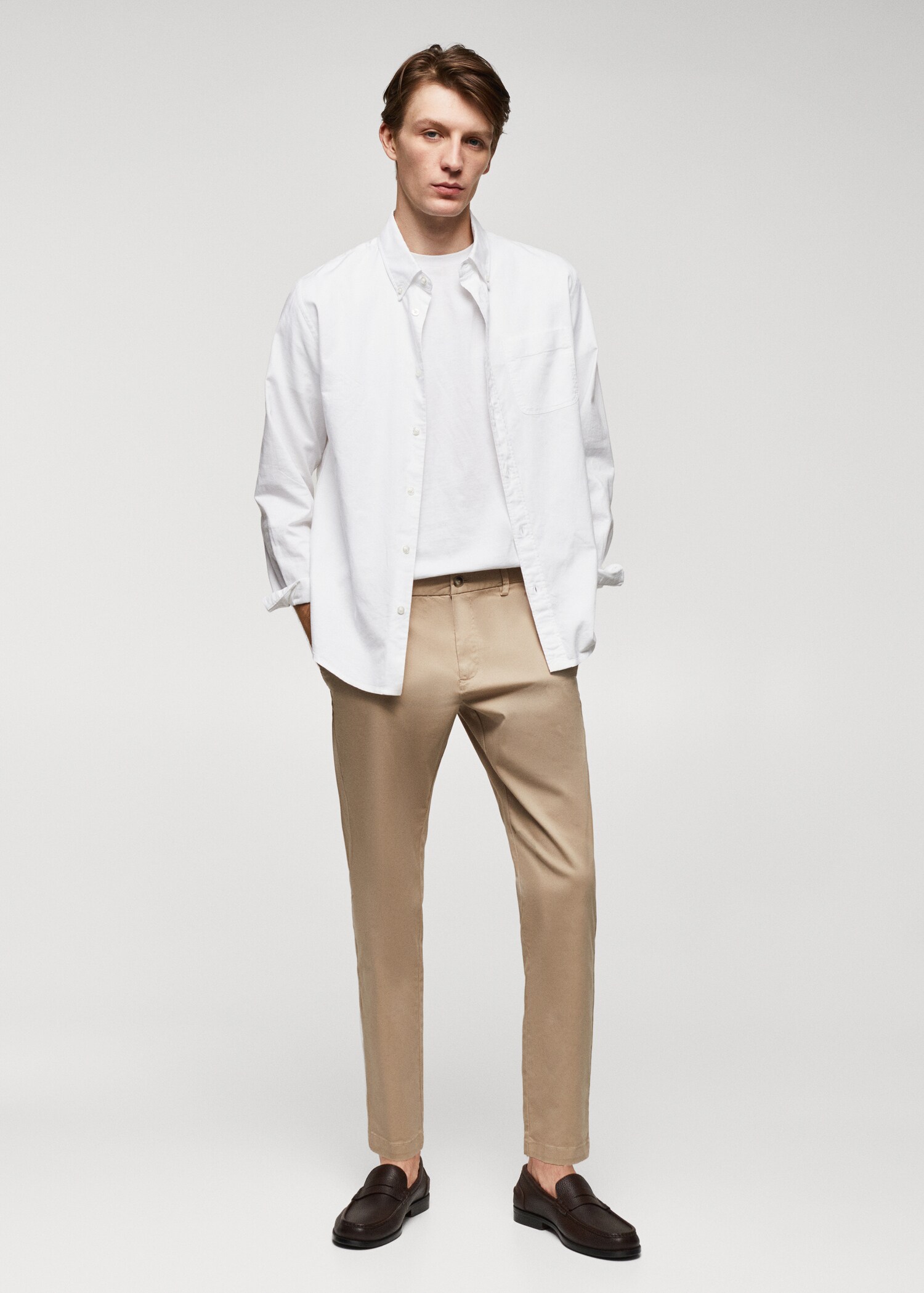 Pantalon coton tapered crop - Plan général