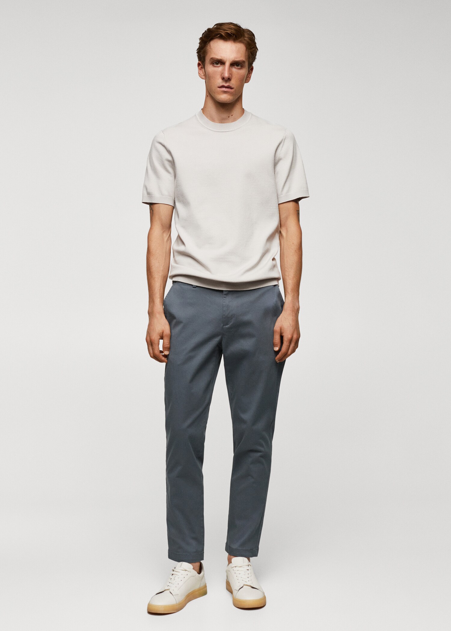 Pantalon coton tapered crop - Plan général