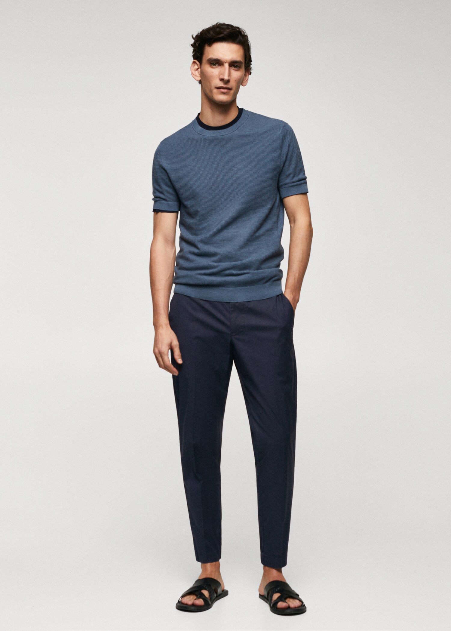 Slim-fit cotton trousers - General plane