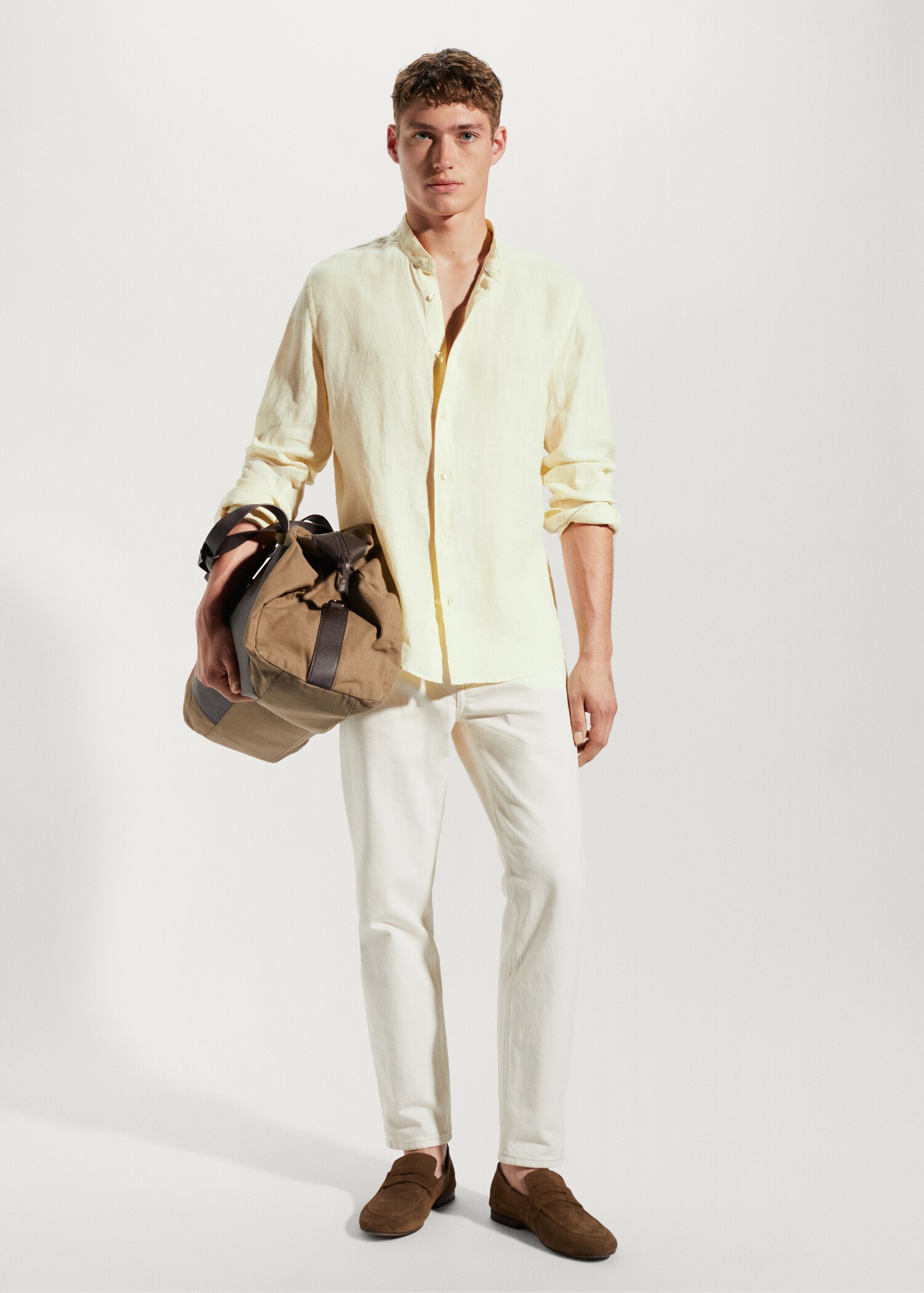 100% linen Mao collar shirt - General plane
