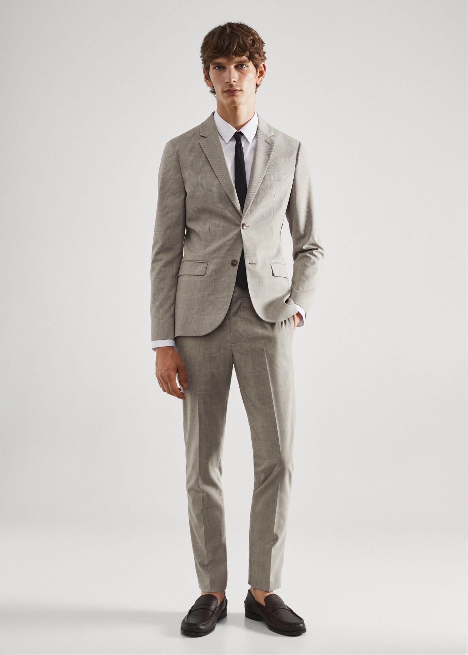 Super slim-fit printed suit jacket - General plane
