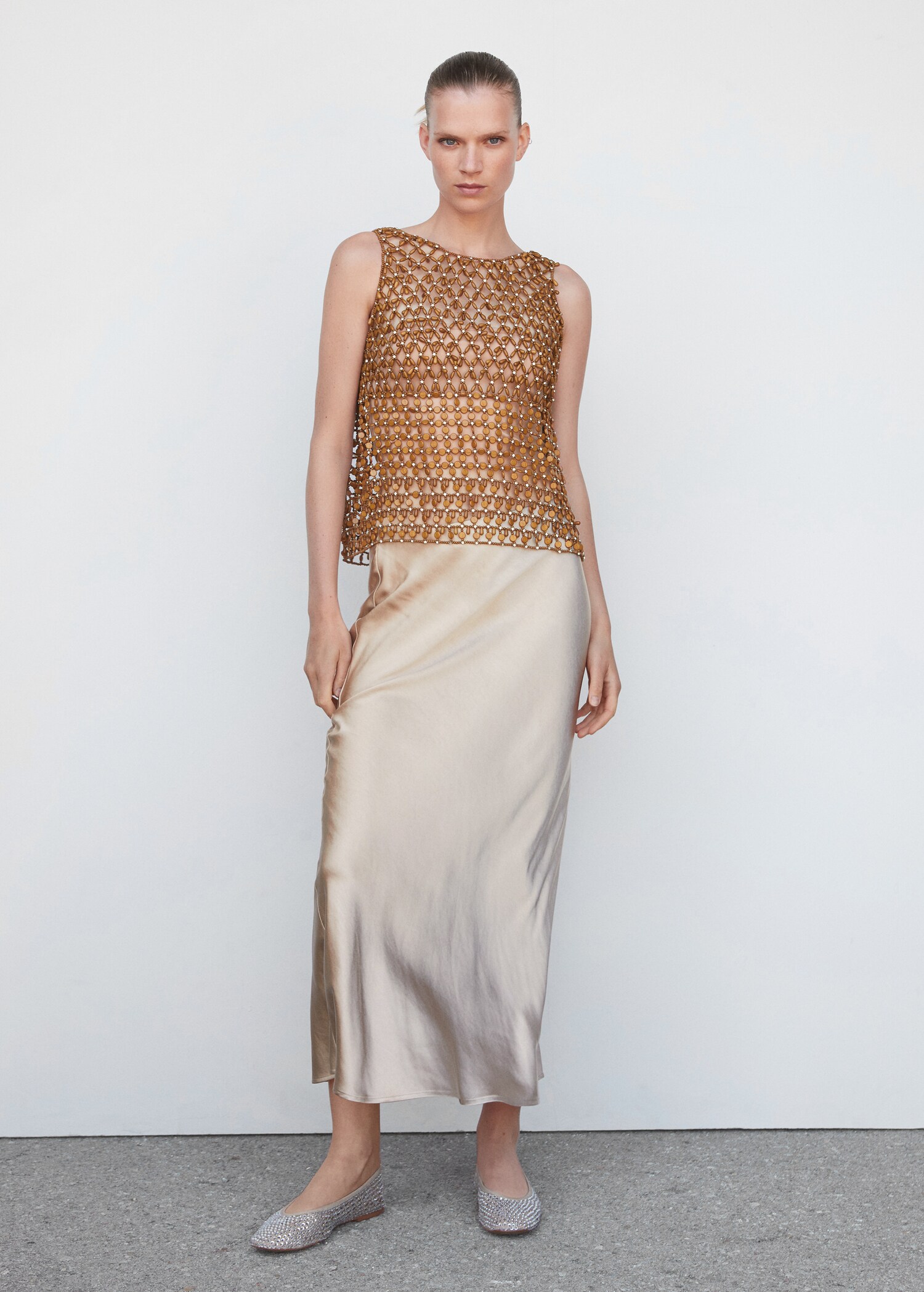 Beaded open-work top - General plane