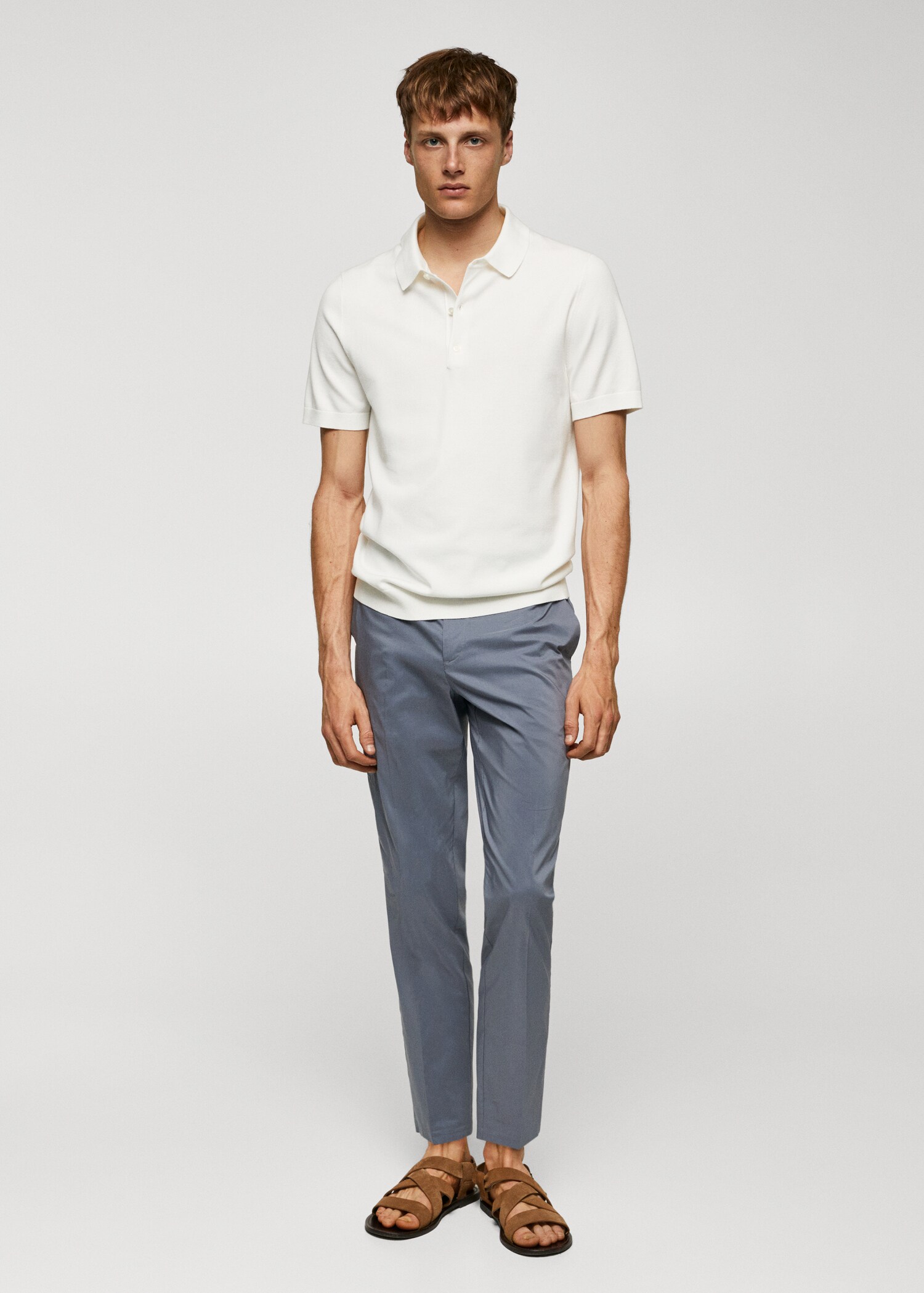 Tricou polo tricot subțire - Plan general