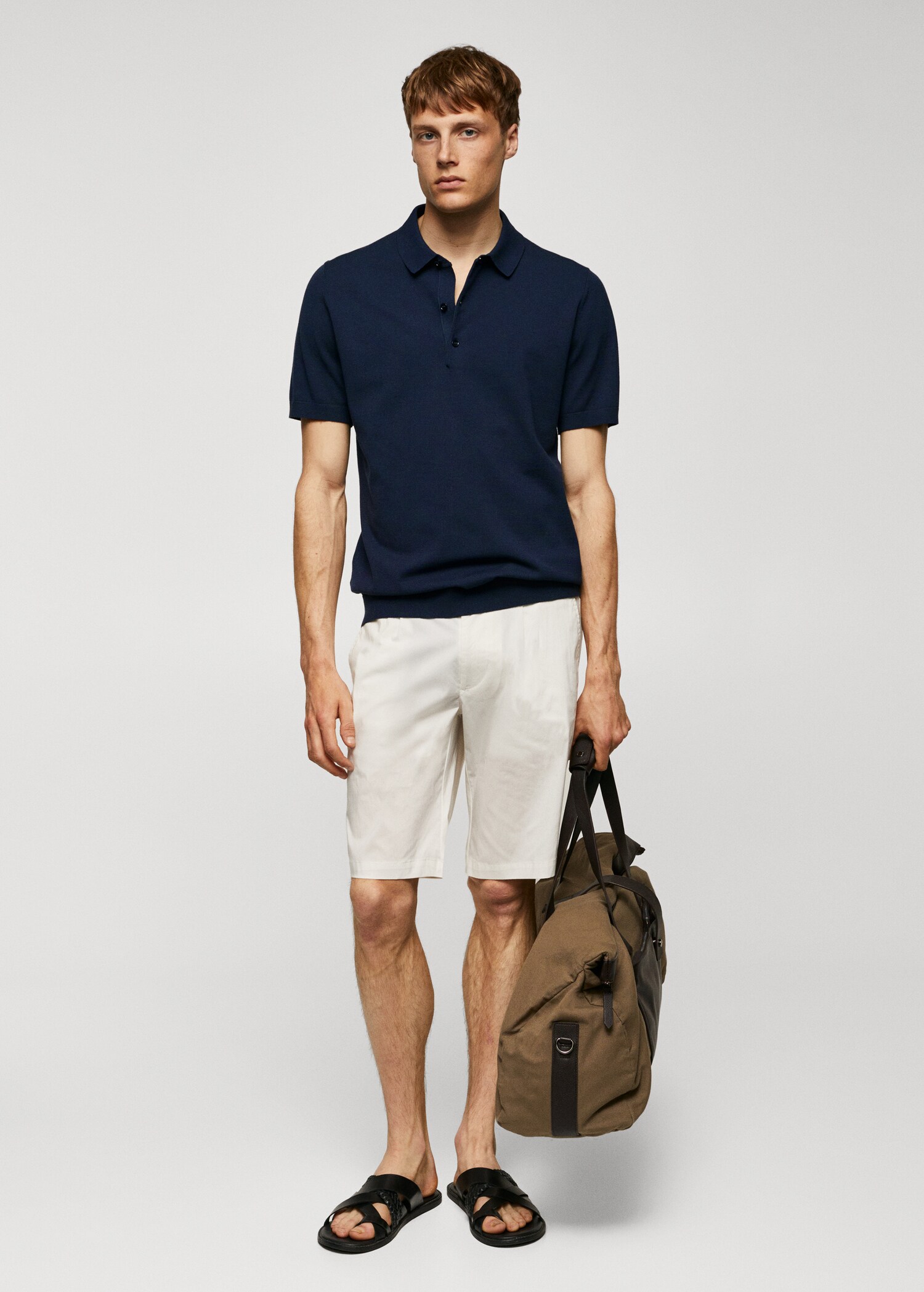 Tricou polo tricot subțire - Plan general