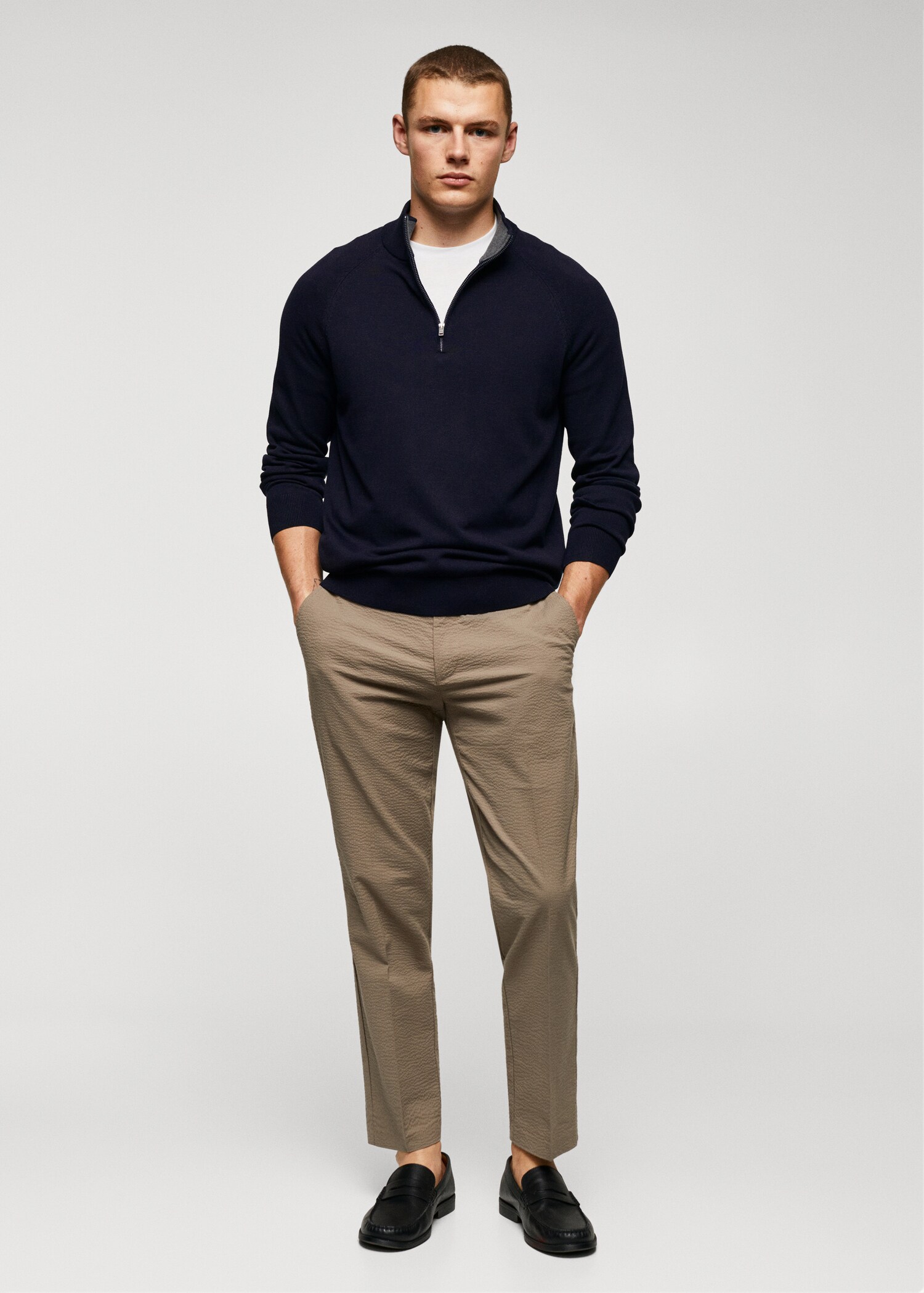 Pullover cotone collo zip - Piano generale