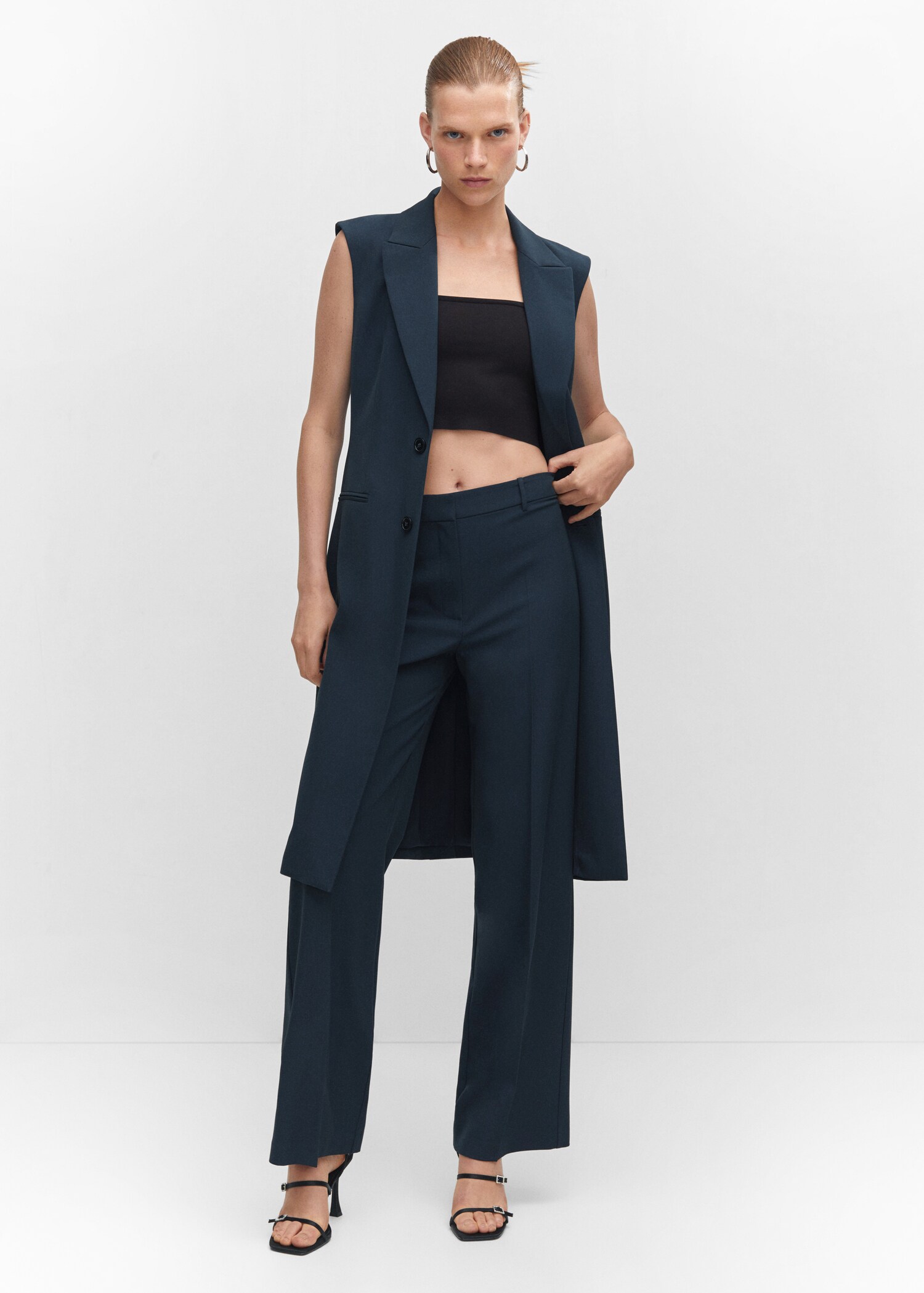 Pantalón recto pinzas - Plano general
