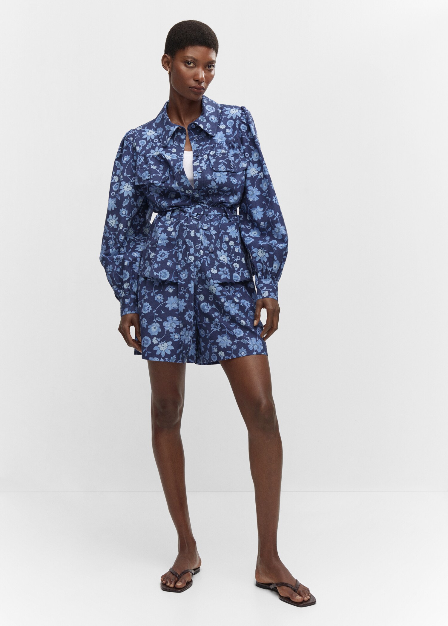 Floral-print shorts - General plane