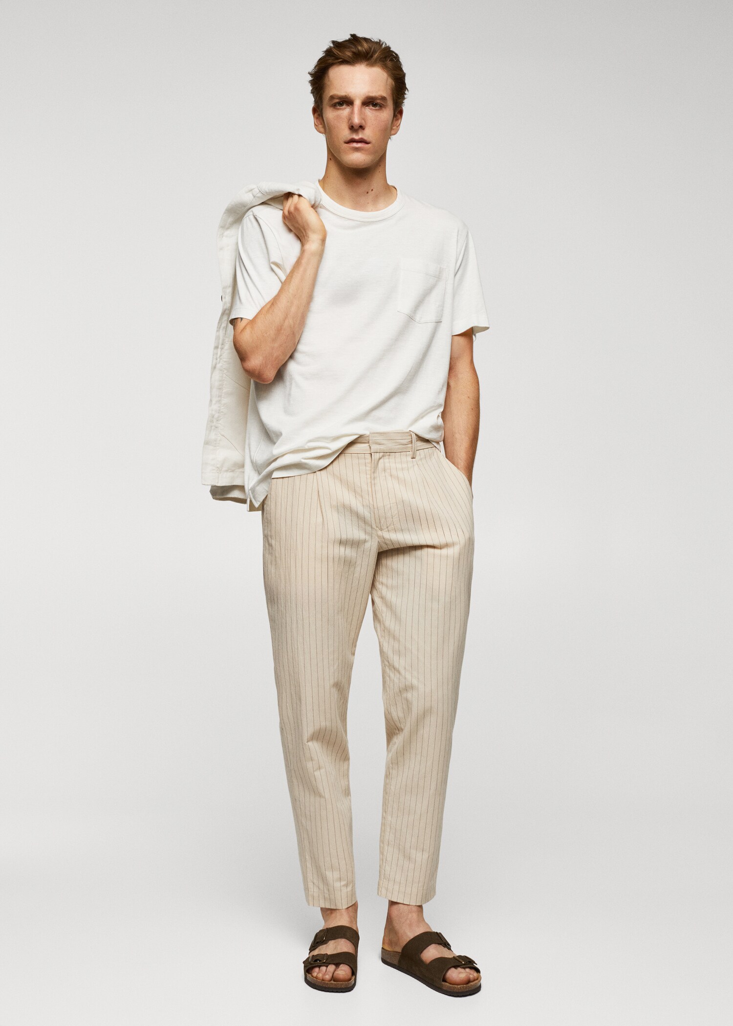 Pantalon coton lin seersucker - Plan général